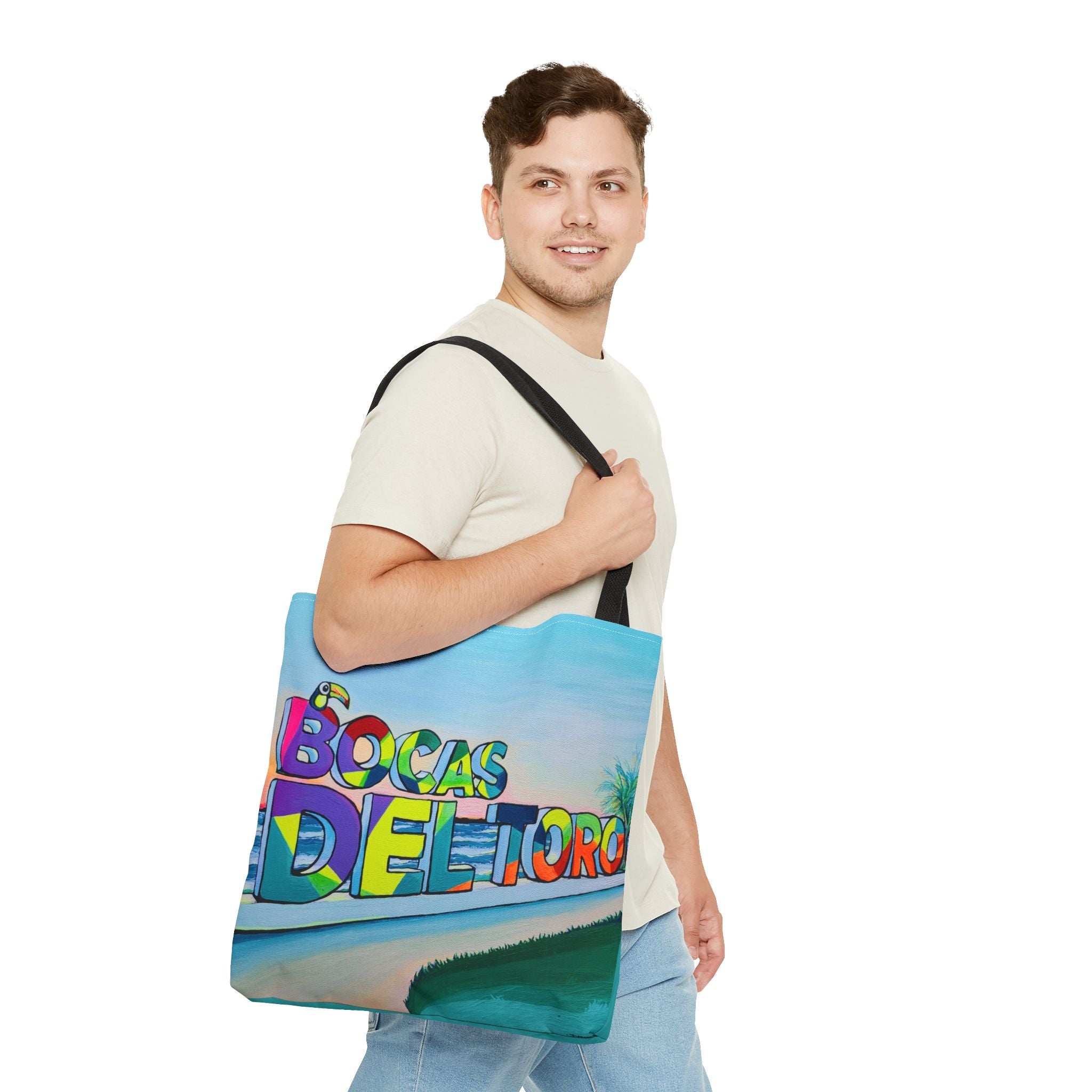 Premium Bocas Del Toro Sign Tote Bag, Original Artist Design, Reusable Shopping Tote,  Eco-Friendly