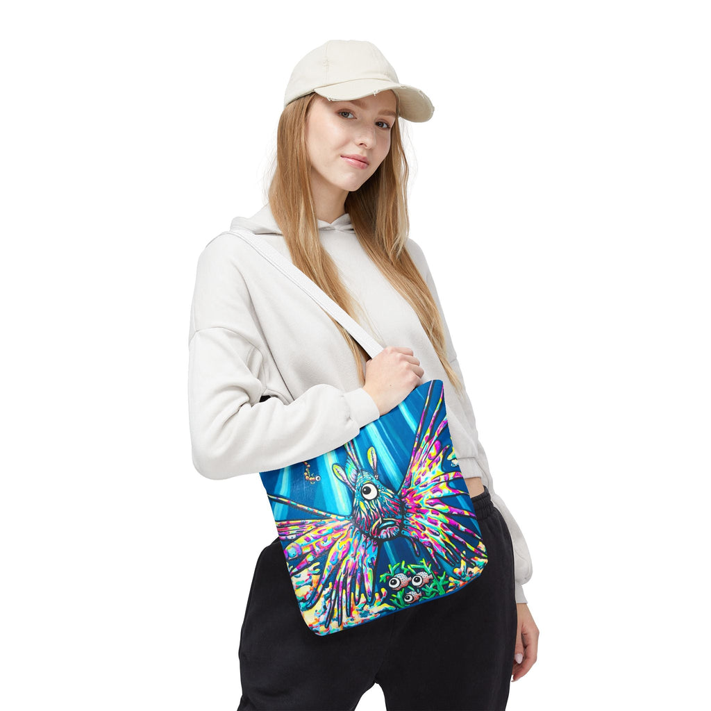Premium Cyclops Lionfish Tote Bag, Original Artist Design, Reusable Shopping Tote,  Eco-Friendly