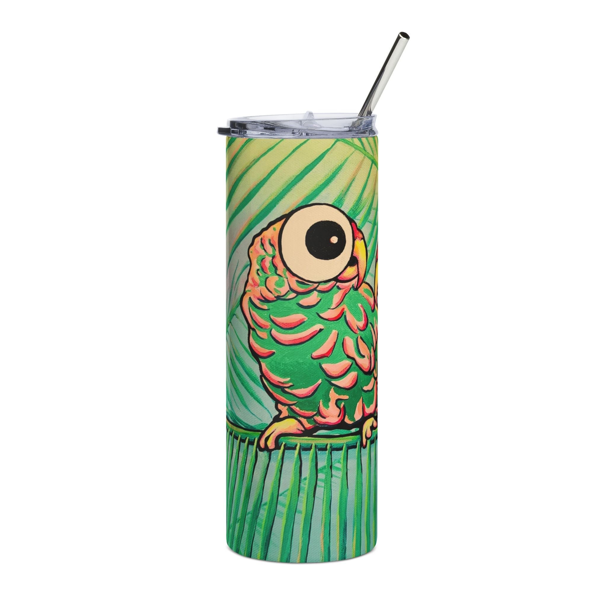 Chatty Cyclops Parrots Stainless Steel Tumbler, 20oz | Fun Travel Mug, Eco-Friendly