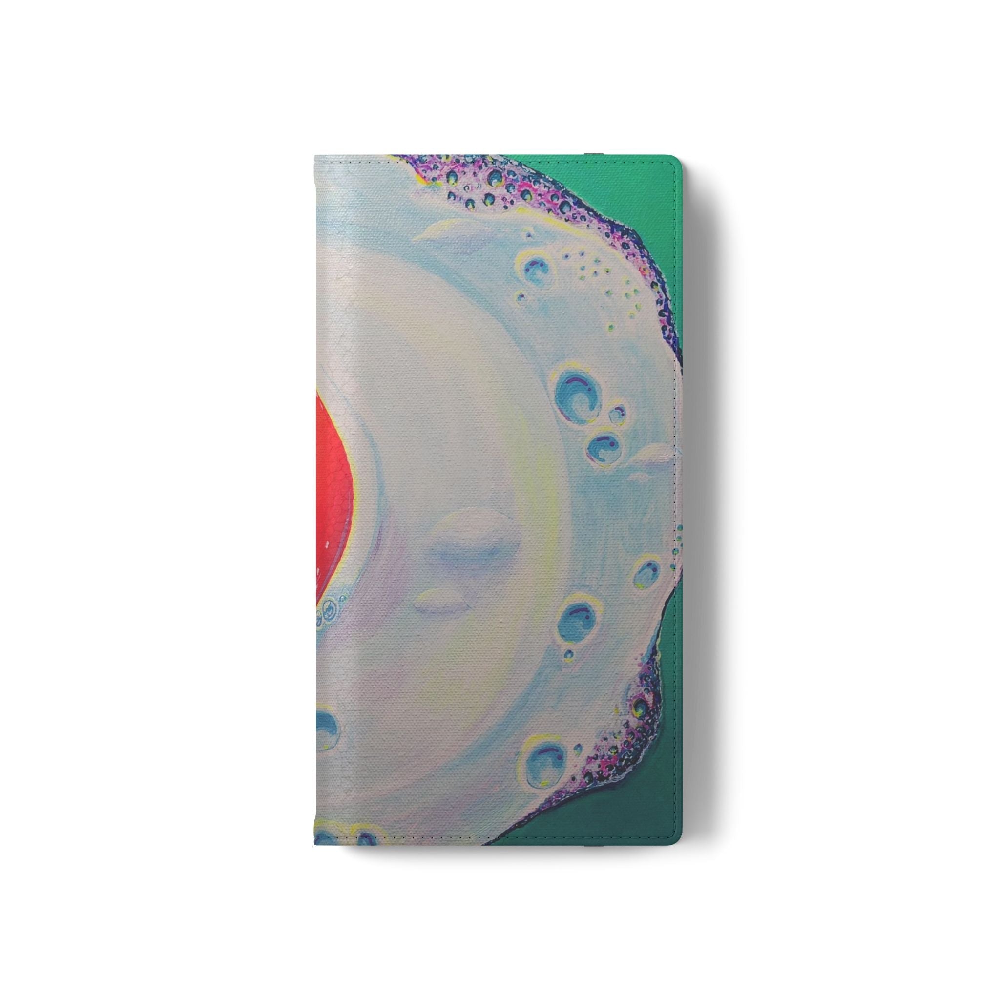 Neon Fried Egg Flip Phone Case – Wallet Cover with Card Slots