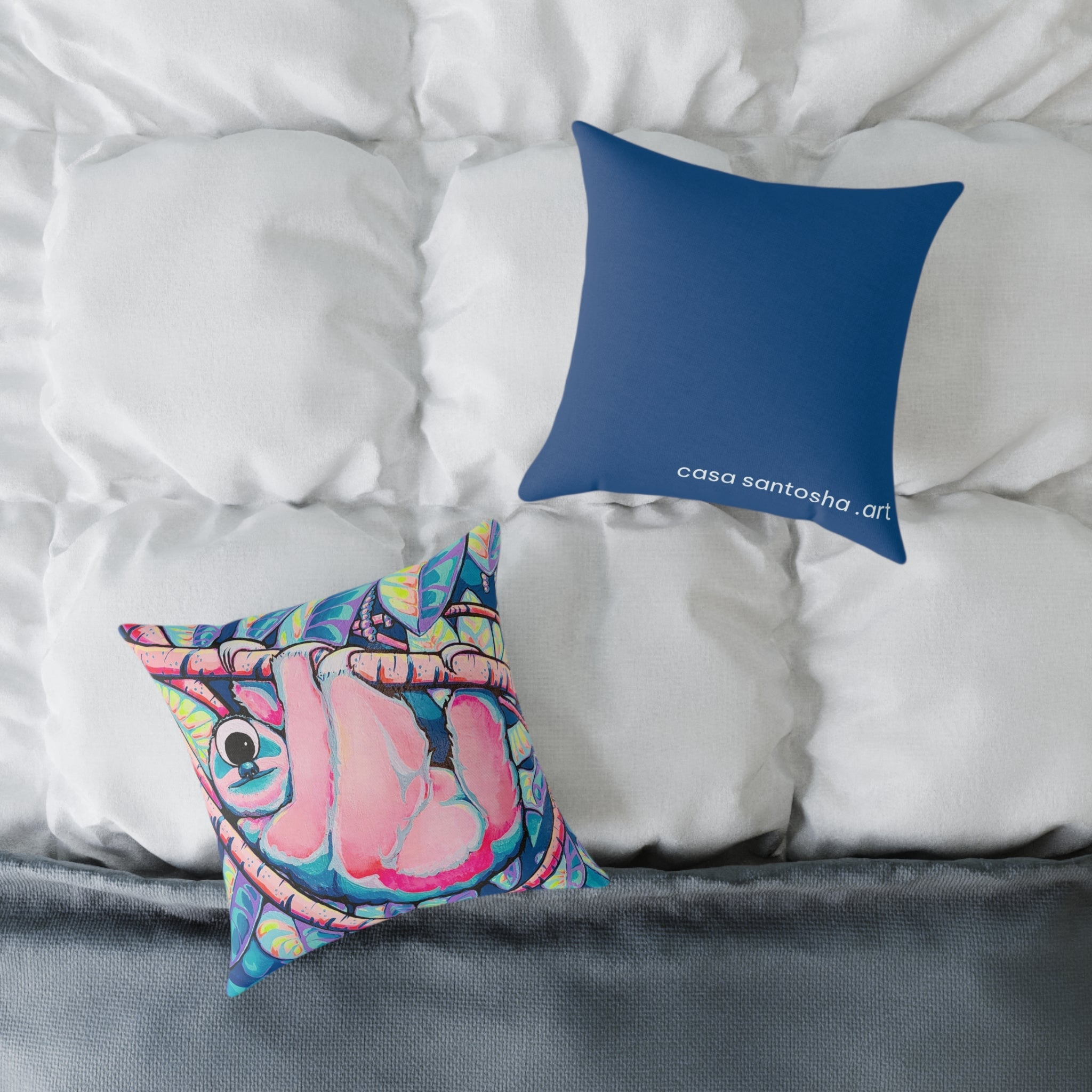 Cyclops Sloth Art Canvas Decorative Pillow