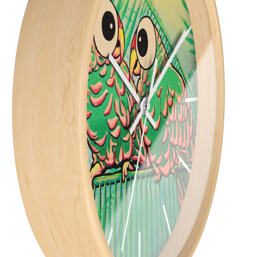 Chatty Cyclops Parrots Pop Art Wall Clock