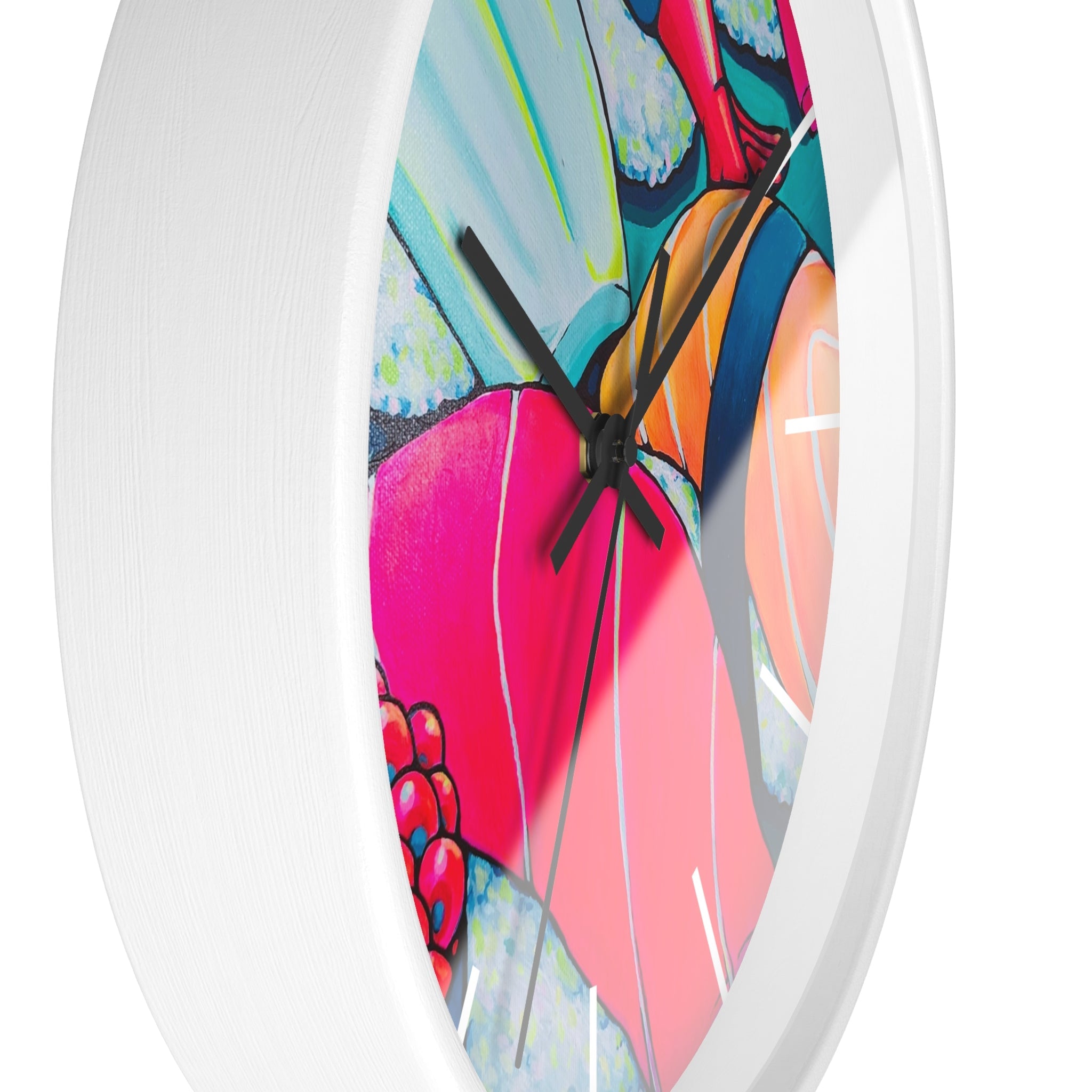 Neon Sushi Pop Art Wall Clock