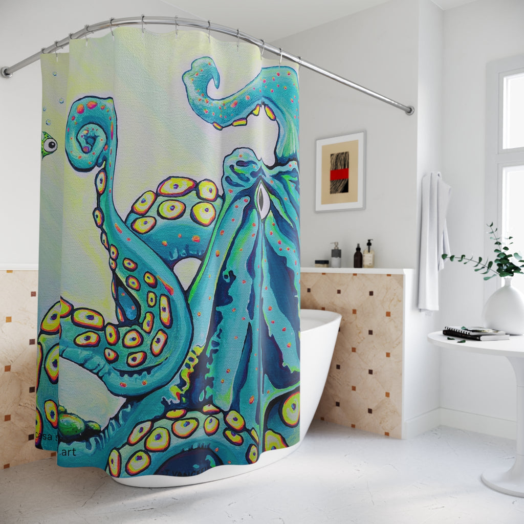 Cyclops Octopus Pop Art Shower Curtain