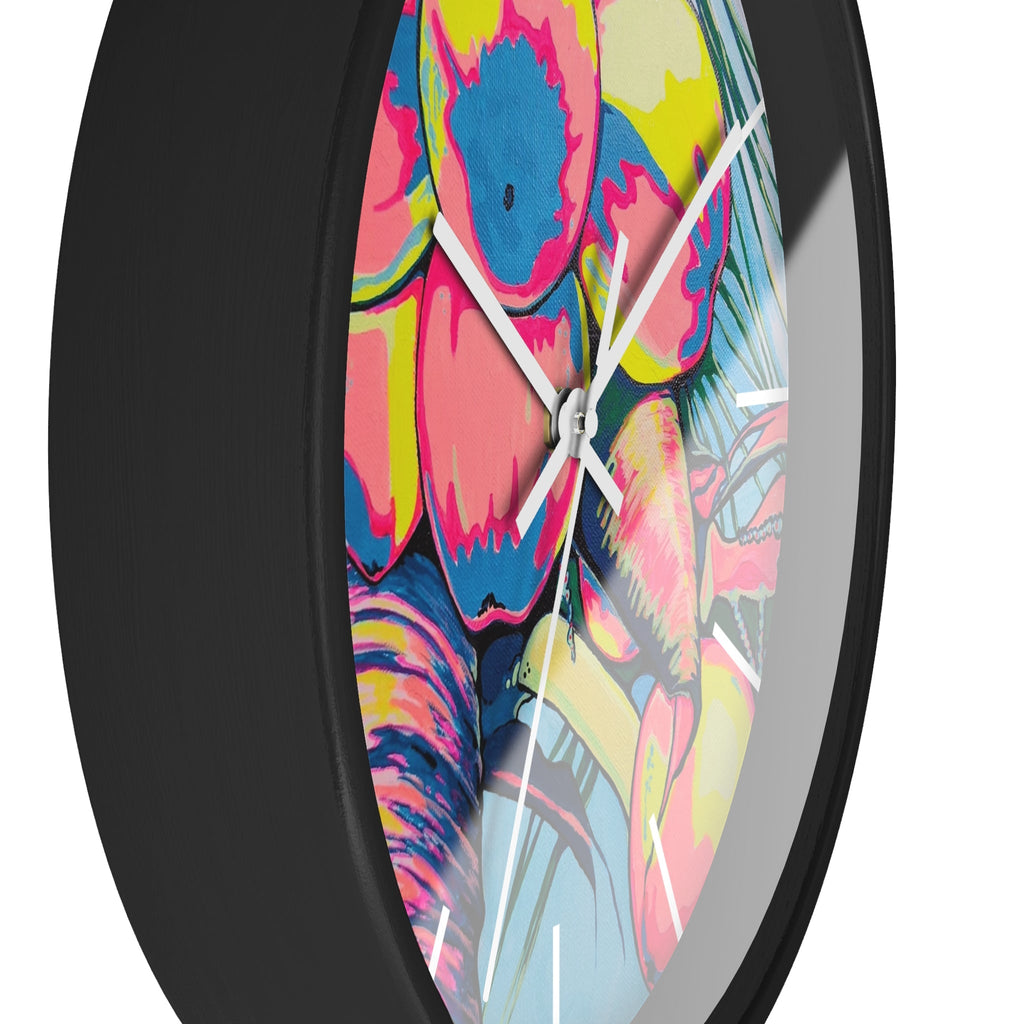 Neon Coconuts Pop Art Wall Clock