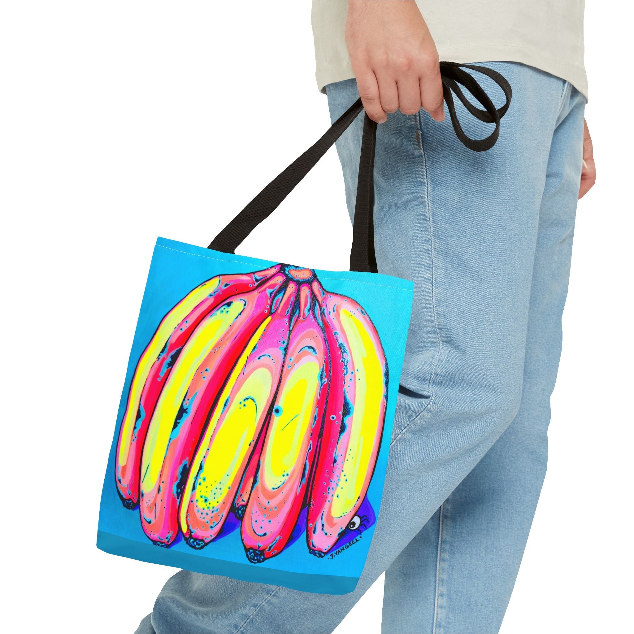Premium Neon Fat Bananas Tote Bag, Original Artist Design, Reusable Shopping Tote, Eco-Friendly