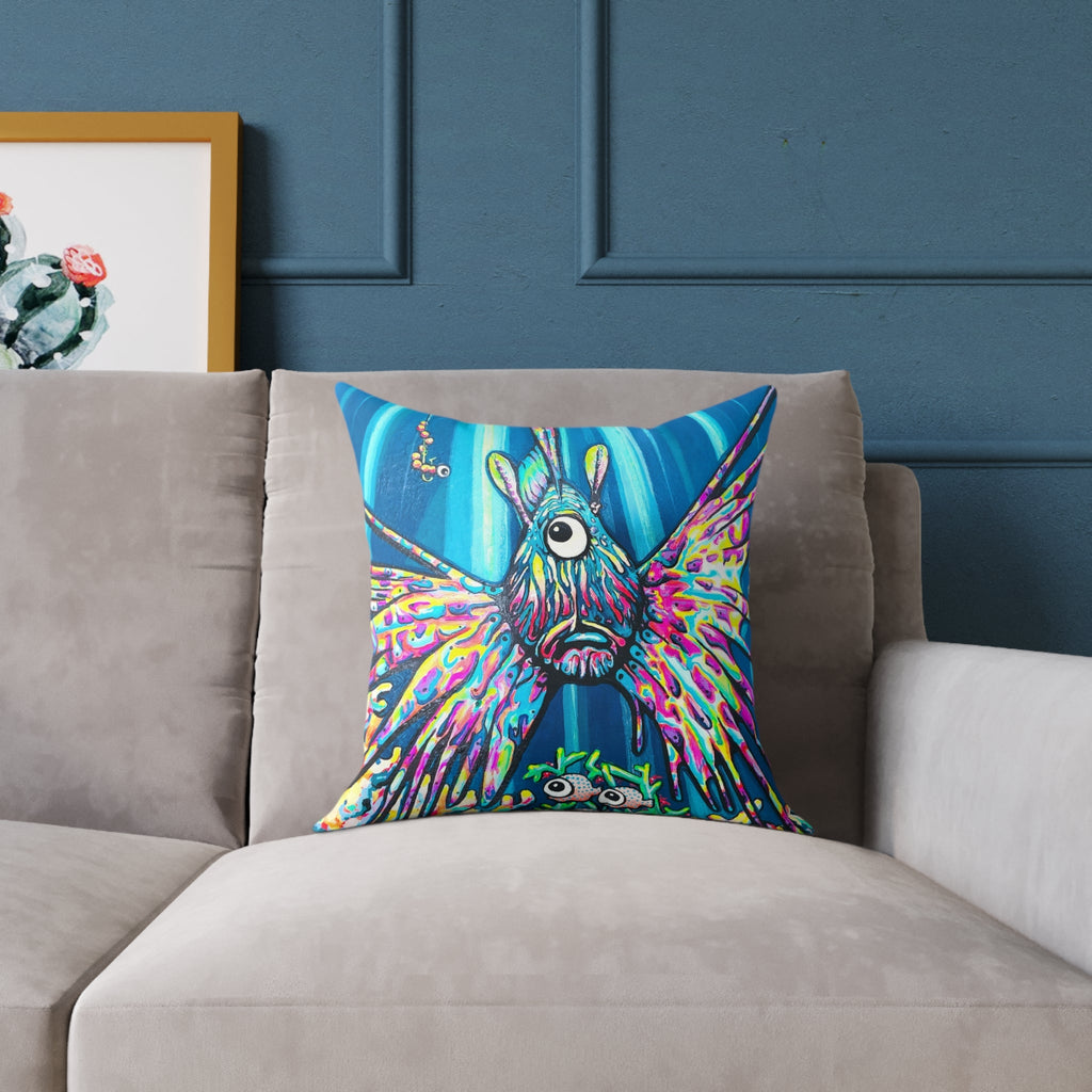 Cyclops Lionfish Art Canvas Decorative Pillow