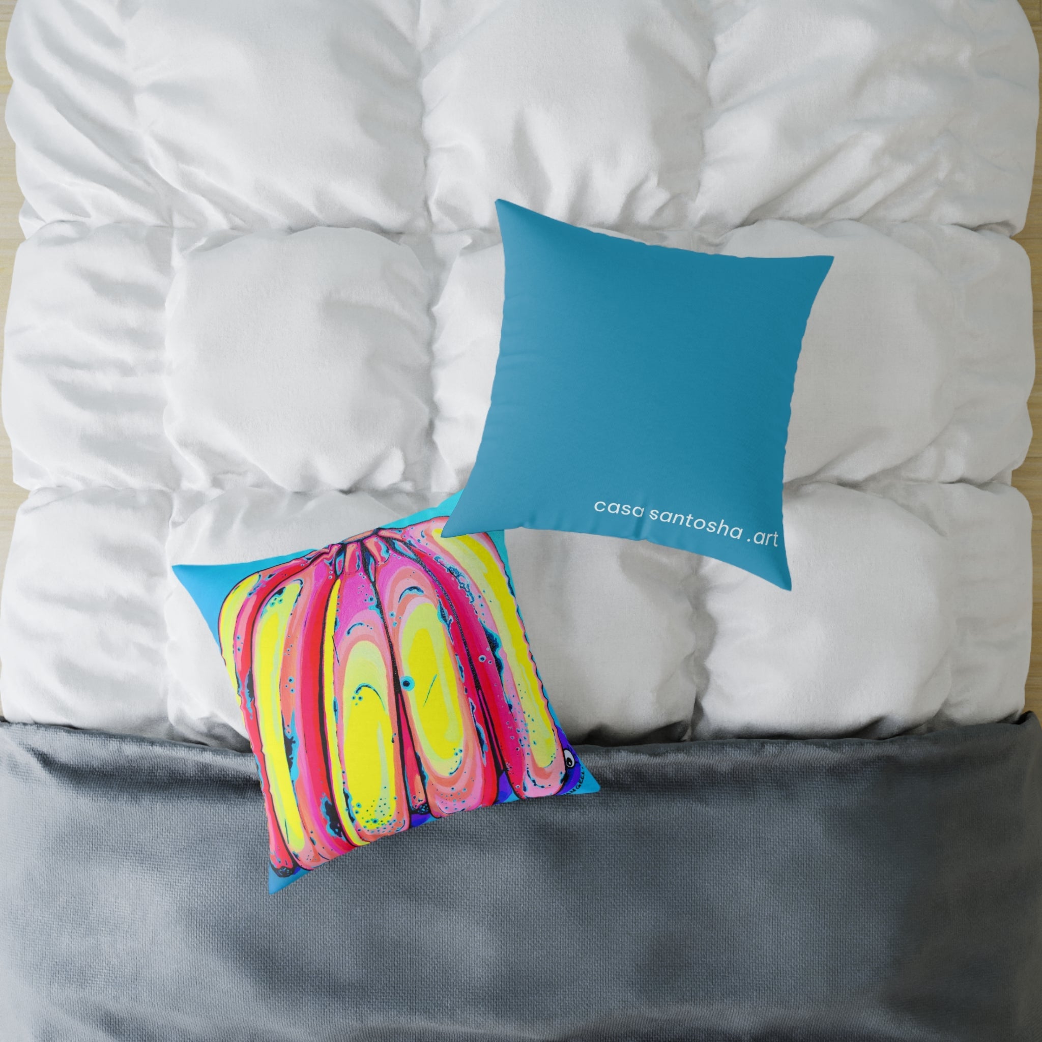 Neon Fat Bananas Art Canvas Decorative Pillow