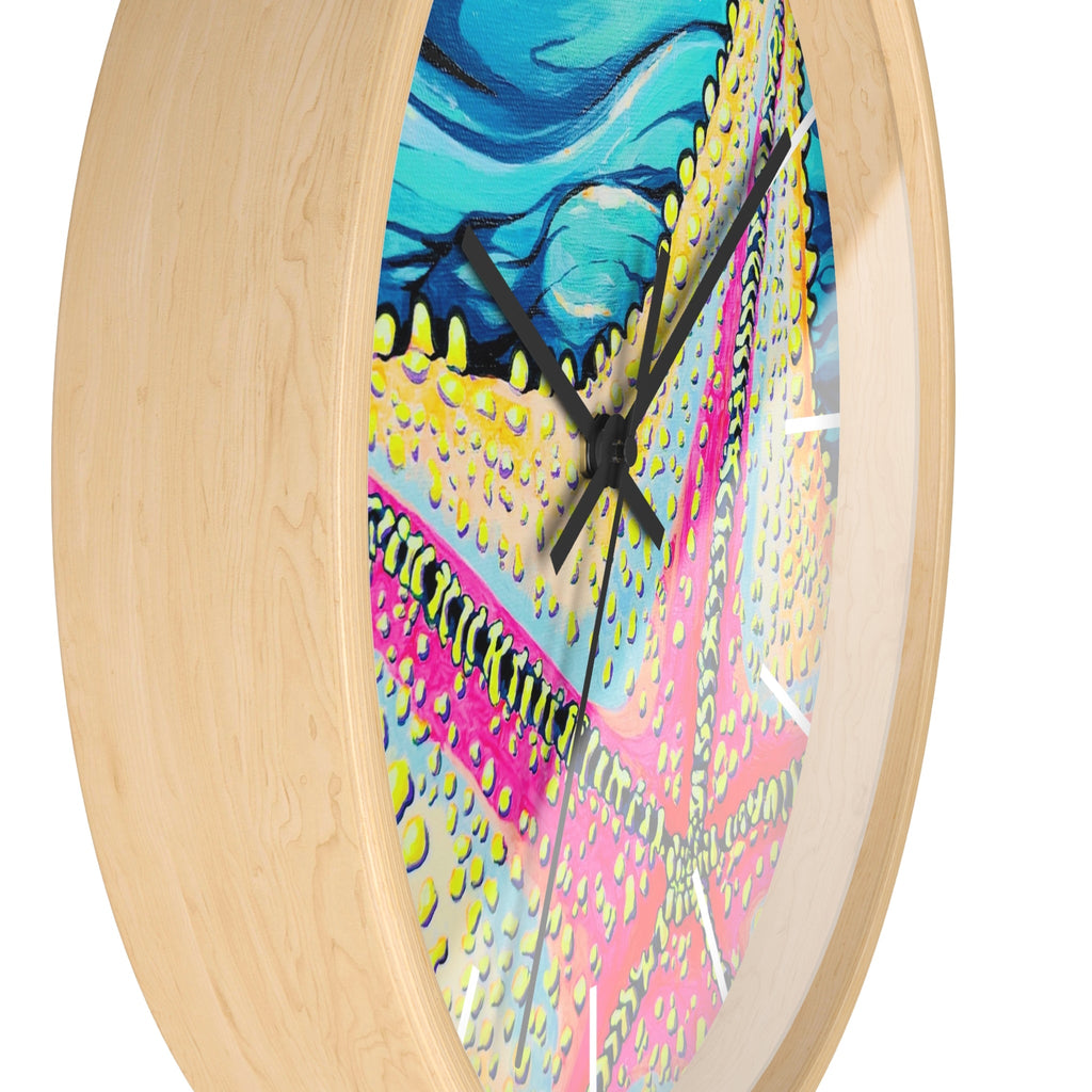Starfish Beach Bocas Pop Art Wall Clock