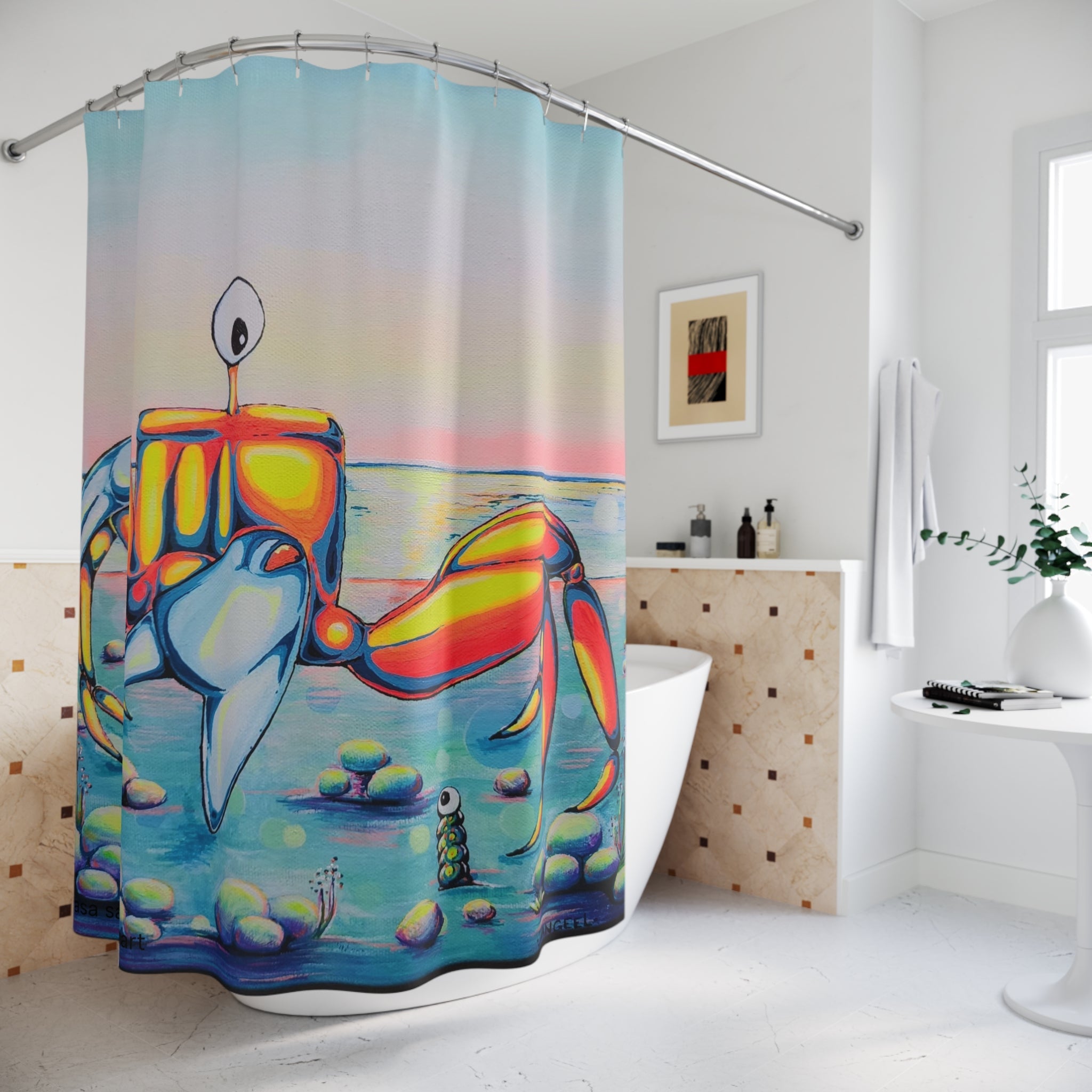 Cyclops Crab Pop Art Shower Curtain