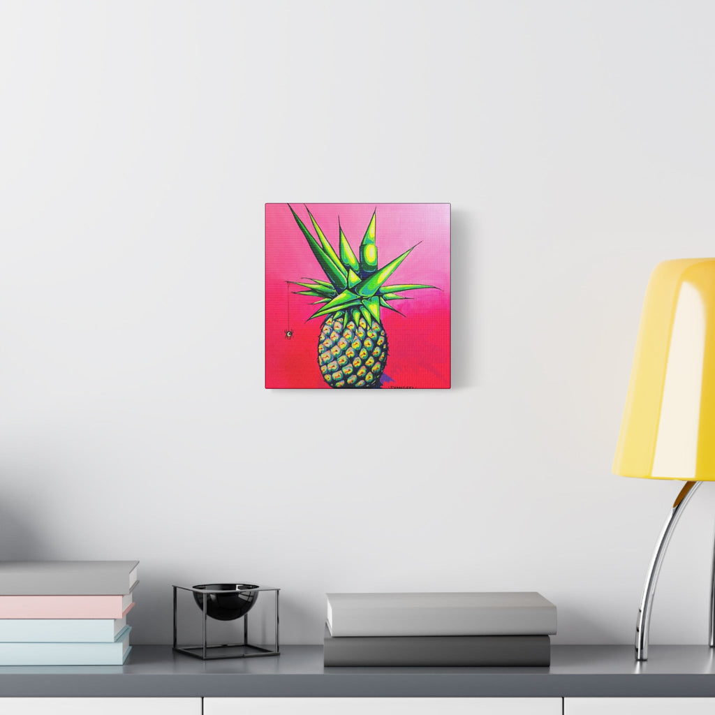 Neon Pineapple Canvas Print, Original Artist Design, Home Decor Wall Art
