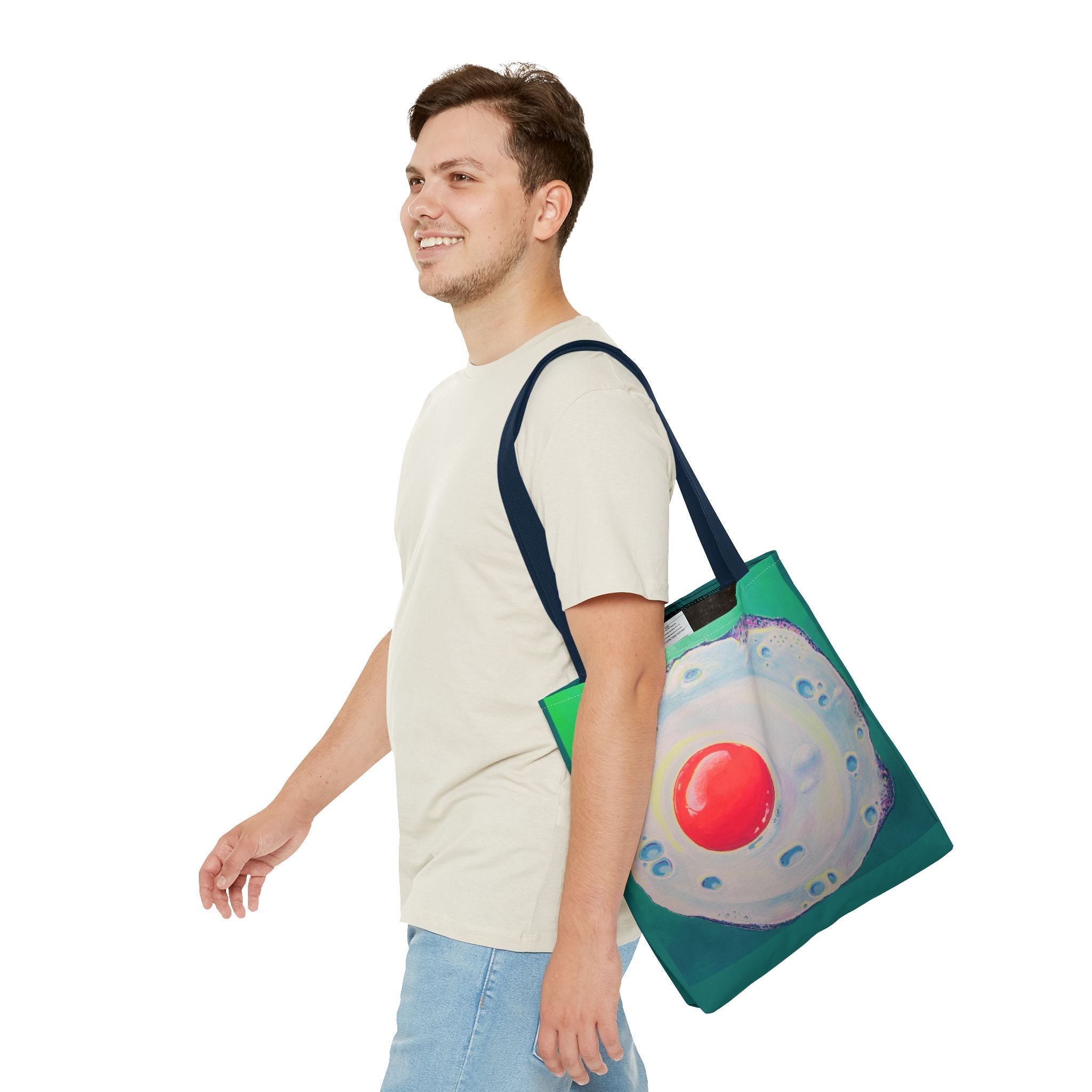 Premium Neon Fried Egg Tote Bag, Original Artist Design, Reusable Shopping Tote,  Eco-Friendly