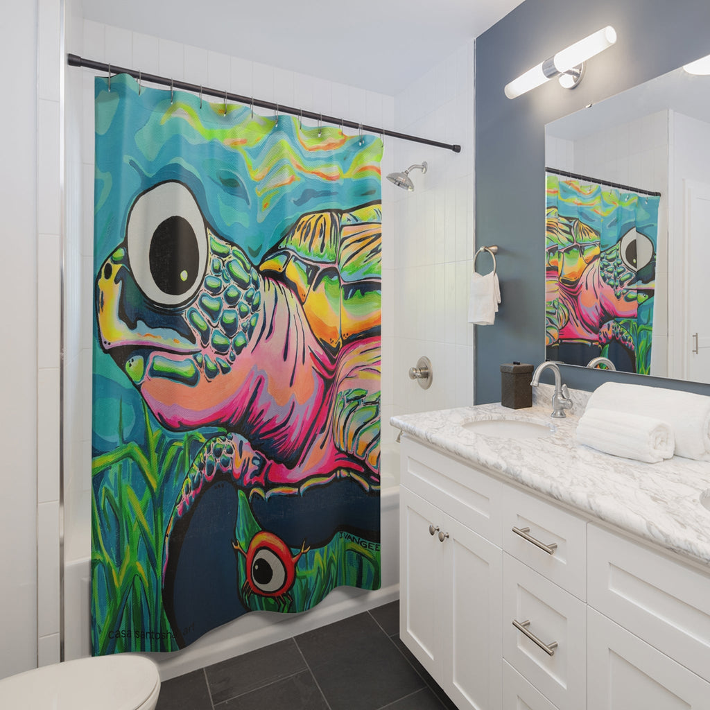 Cyclops Turtle Pop Art Shower Curtain