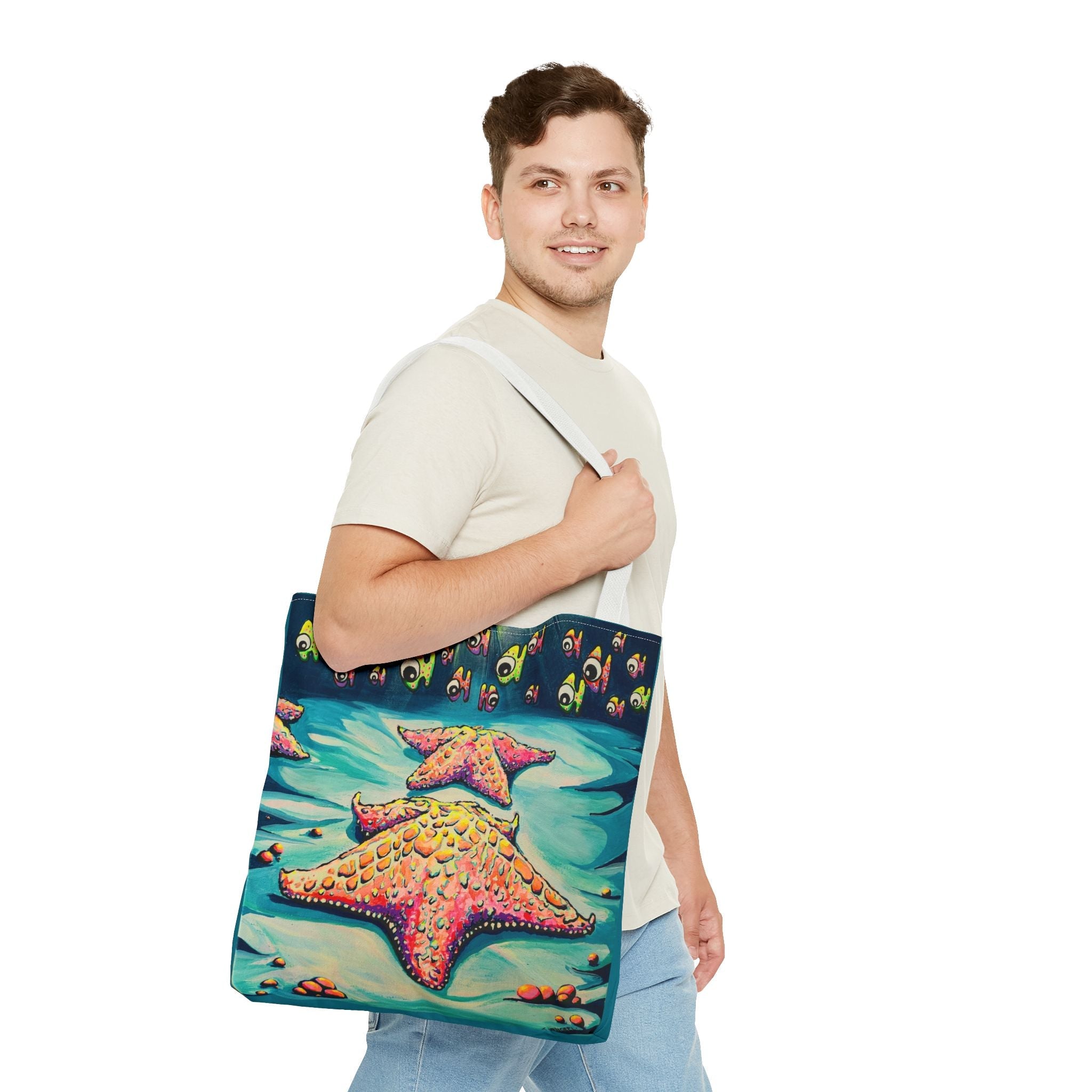 Premium Cyclops Starfish Tote Bag, Original Artist Design, Reusable Shopping Tote, Eco-Friendly