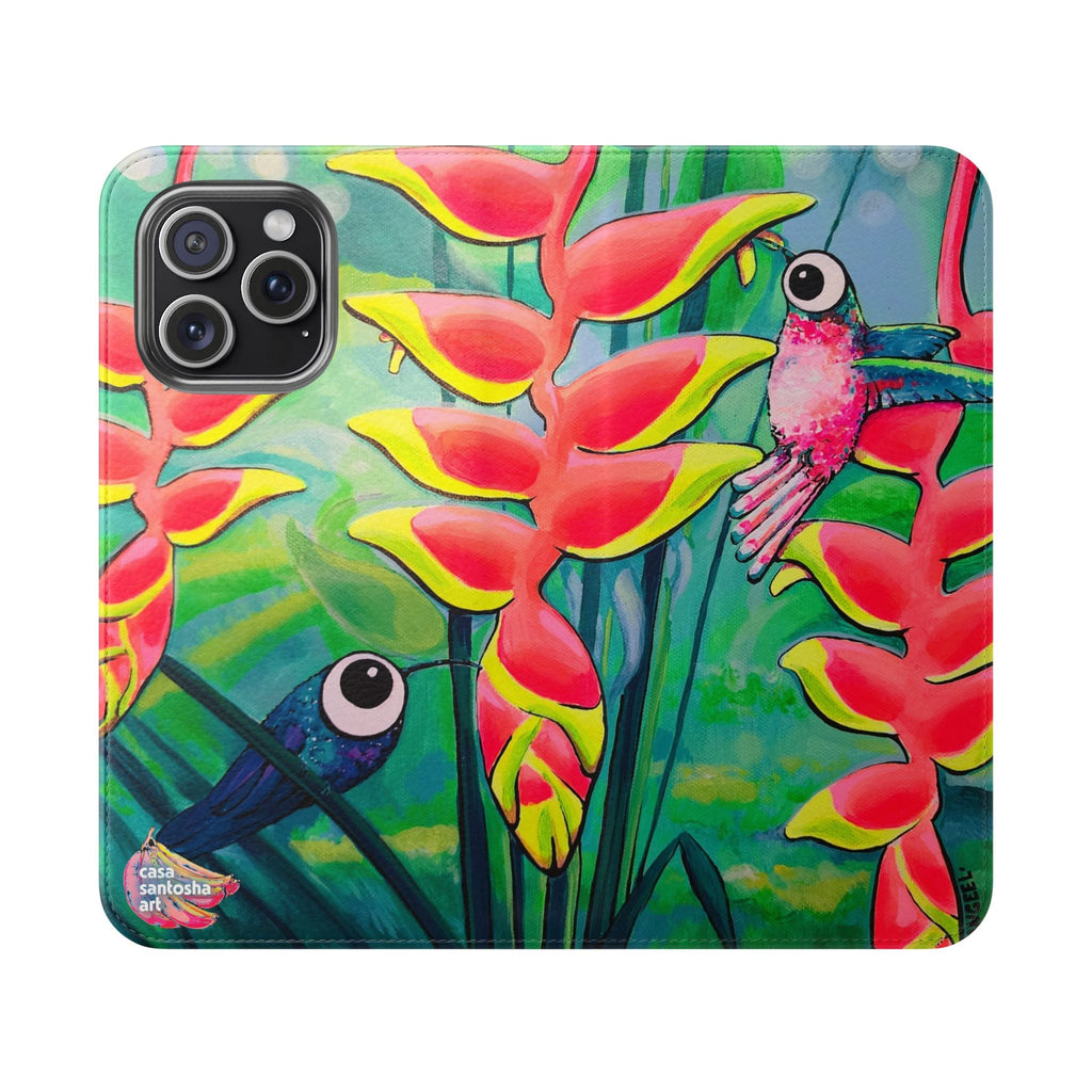 Cyclops Hummingbirds Flip Phone Case – Wallet Cover with Card Slots