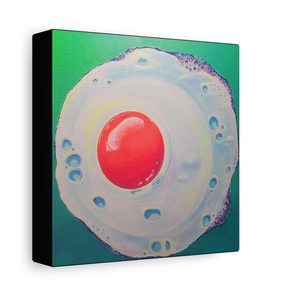 Neon Fried Egg Original Canvas Art Print, Wall Art Decor