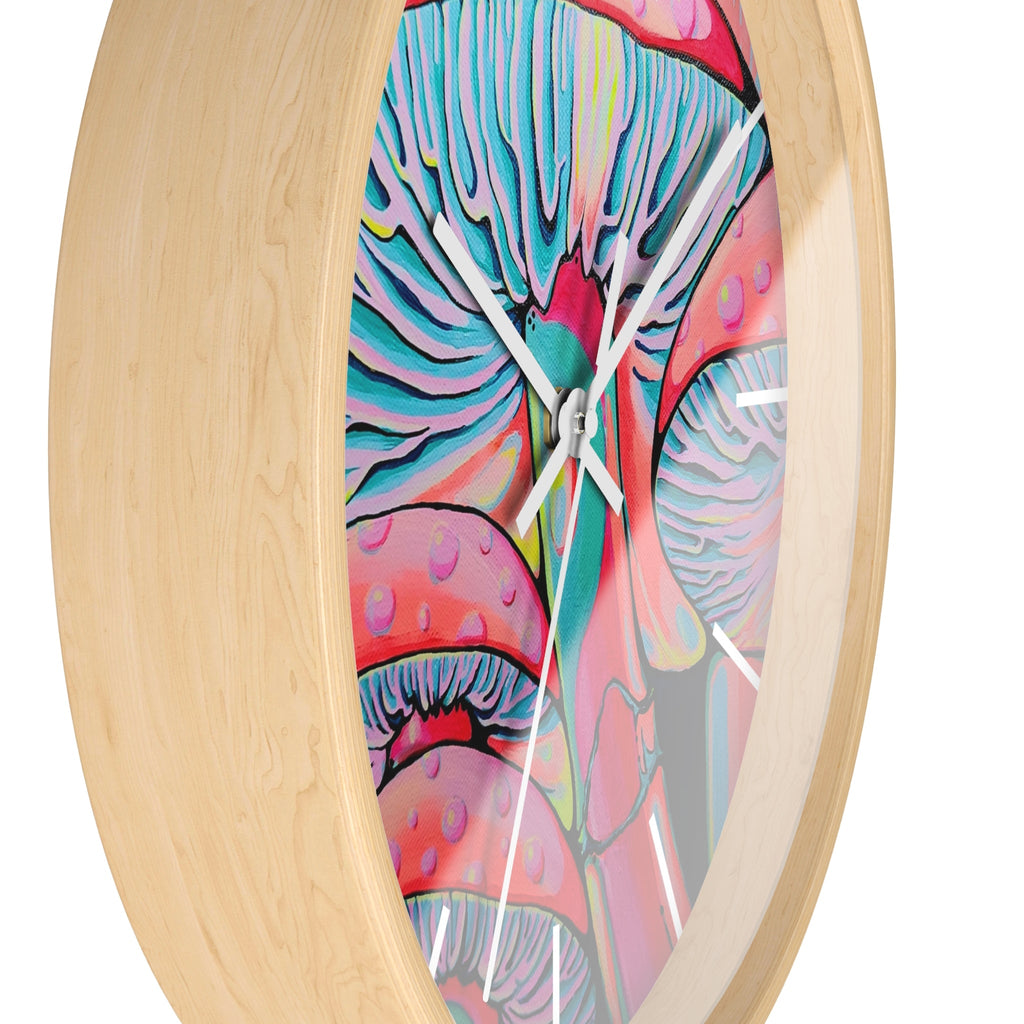 Trippy Mushrooms Pop Art Wall Clock