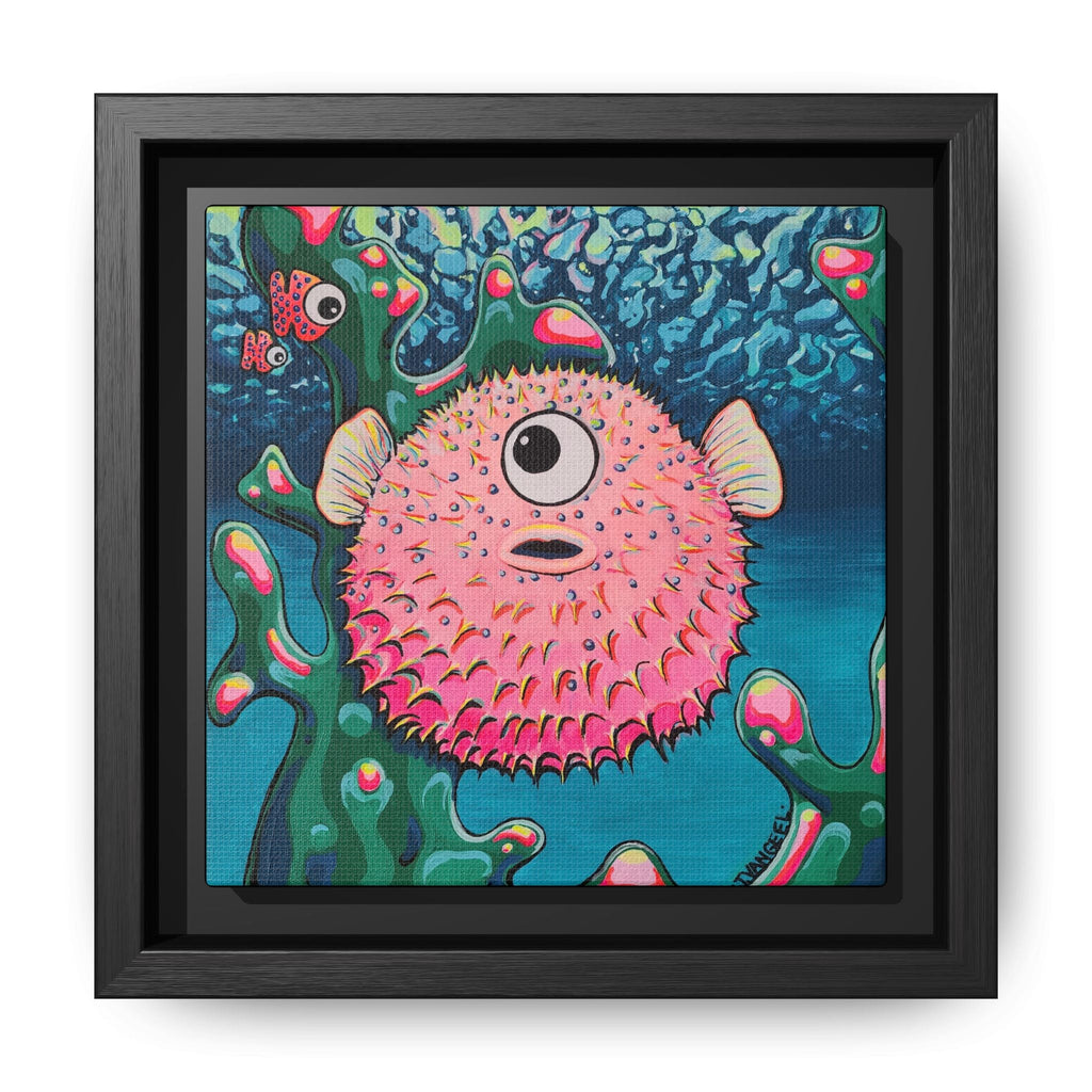 Framed Cyclops Pufferfish Canvas Print