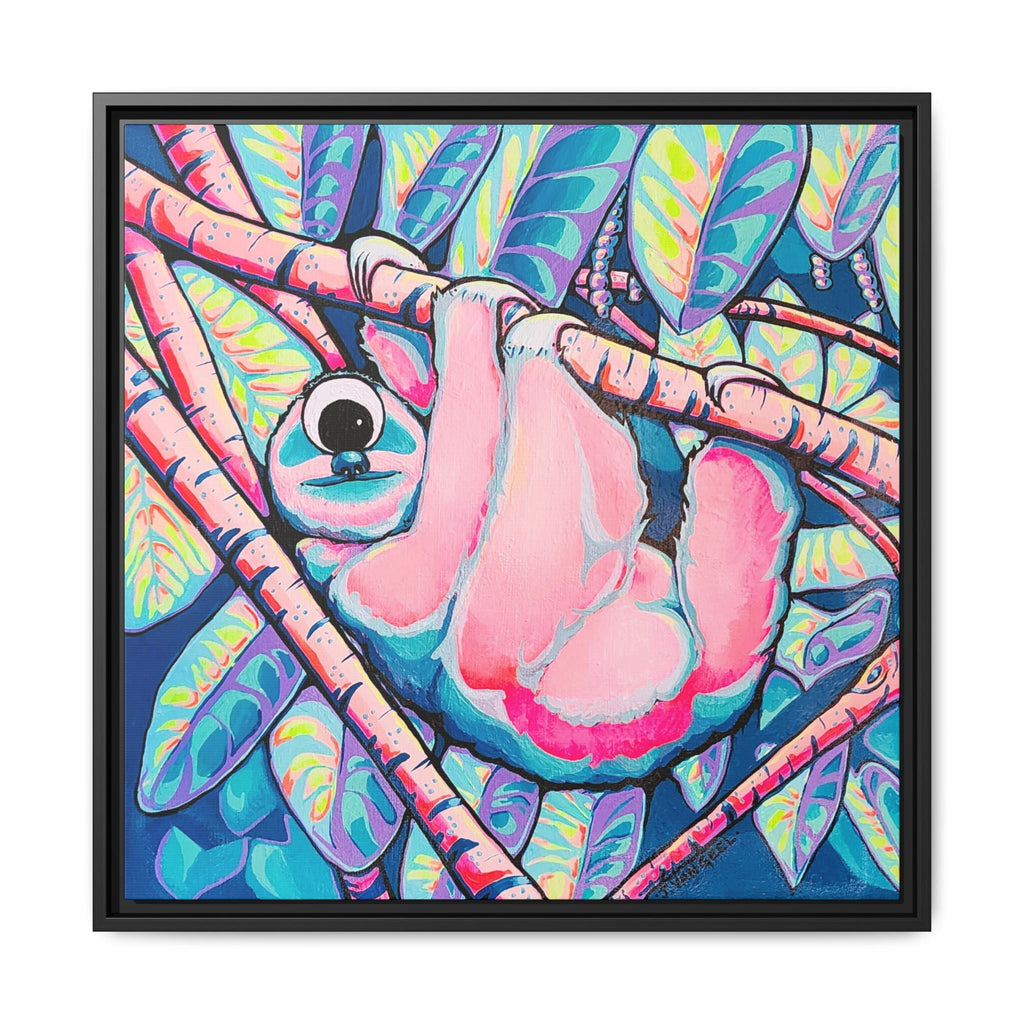 Framed Cyclops Sloth Canvas Print