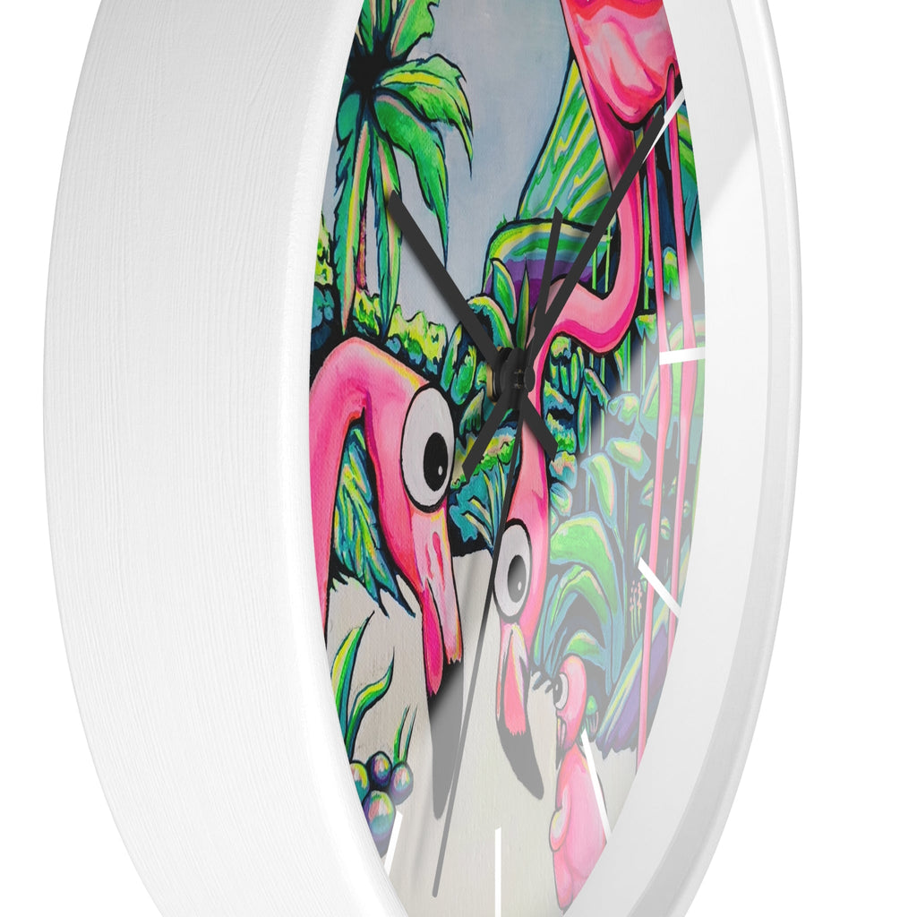 Cyclops Flamingo Family Pop Art Wall Clock
