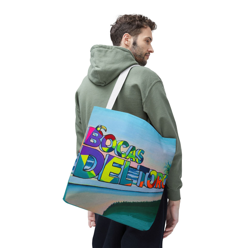 Premium Bocas Del Toro Sign Tote Bag, Original Artist Design, Reusable Shopping Tote,  Eco-Friendly