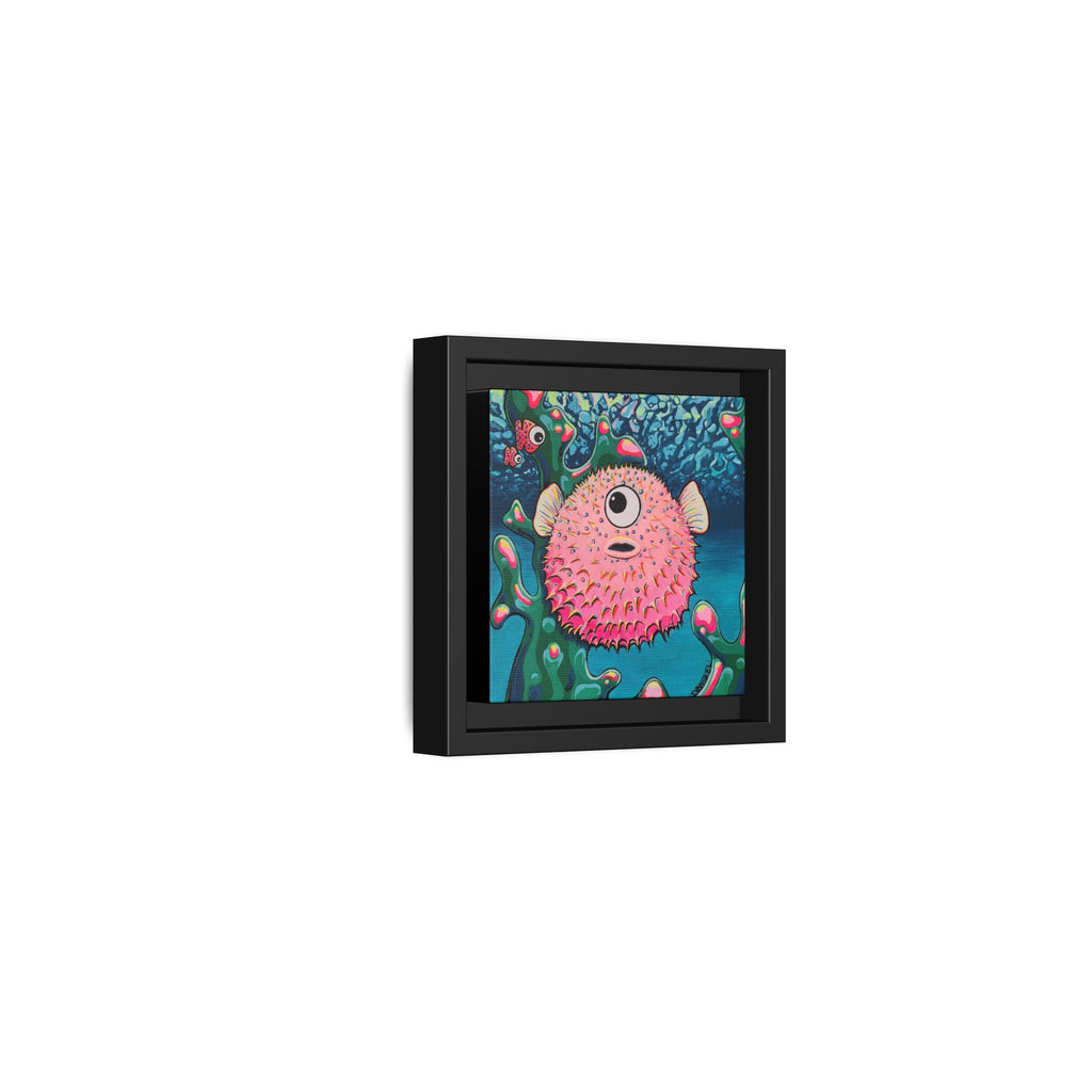 Framed Cyclops Pufferfish Canvas Print