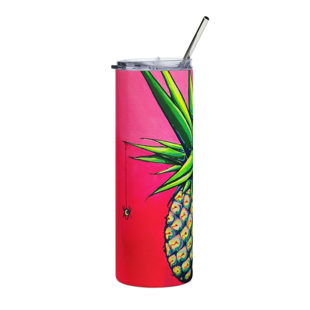 Neon Pineapple Stainless Steel Tumbler, 20oz | Fun Travel Mug, Eco-Friendly