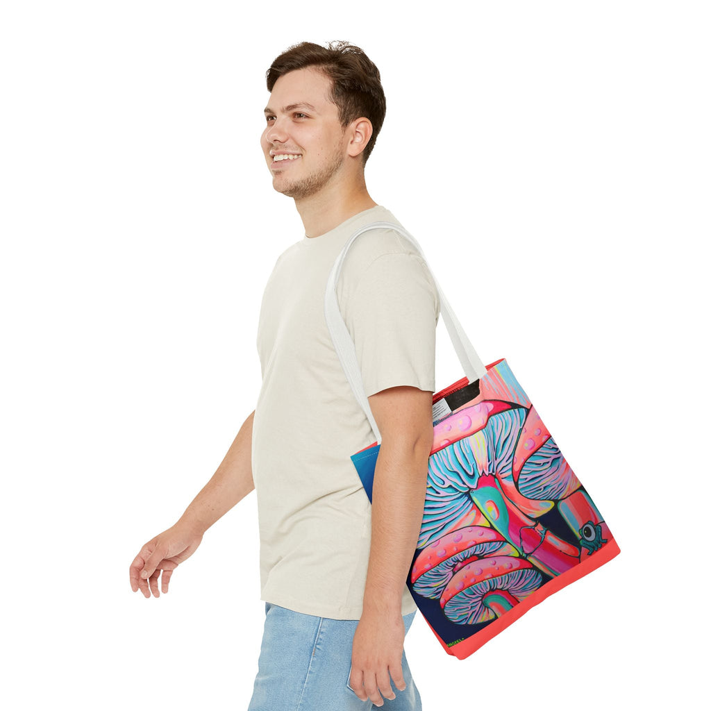 Premium Trippy Mushrooms Tote Bag, Original Artist Design, Reusable Shopping Tote, Eco-Friendly