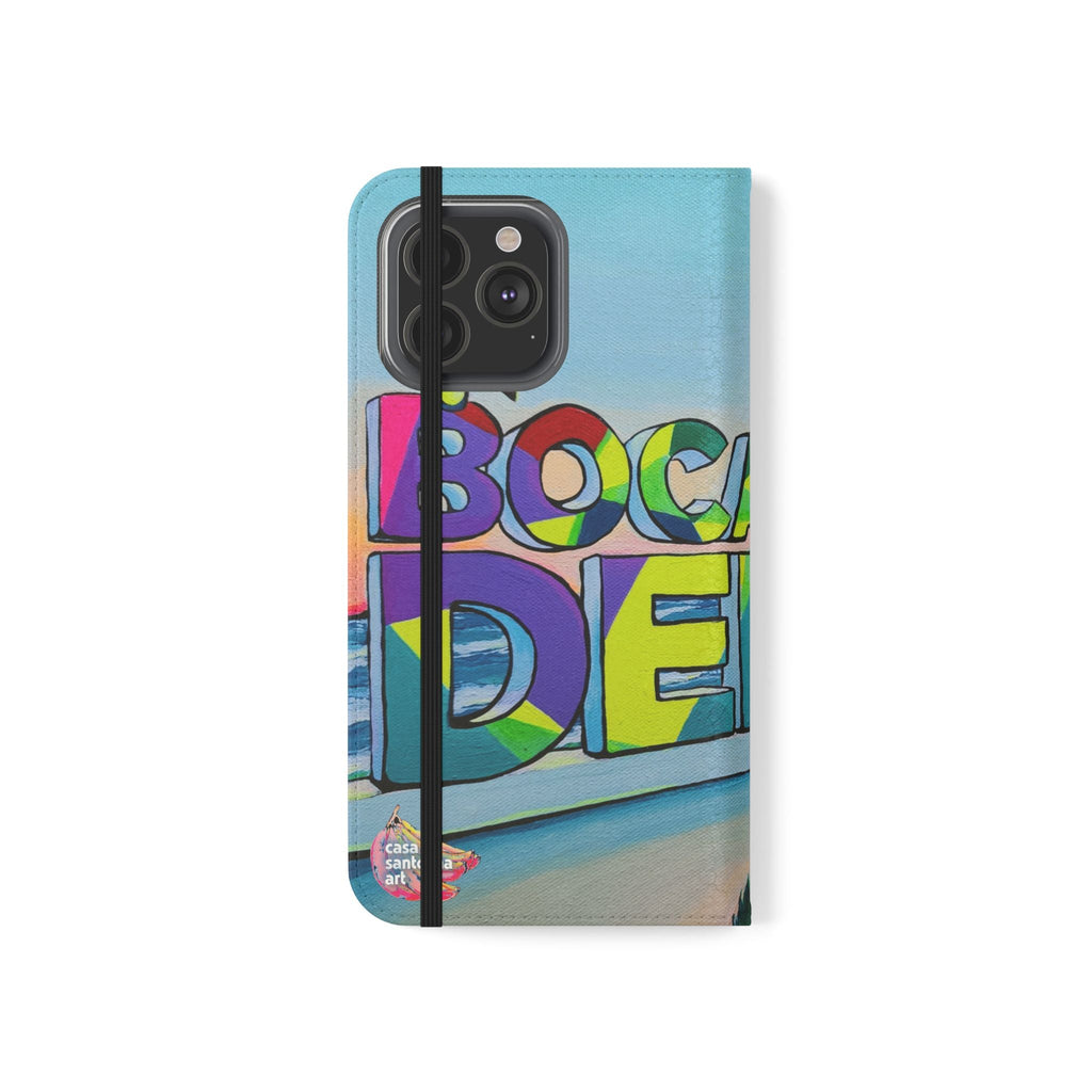 Bocas Del Toro Sign Flip Phone Case – Wallet Cover with Card Slots