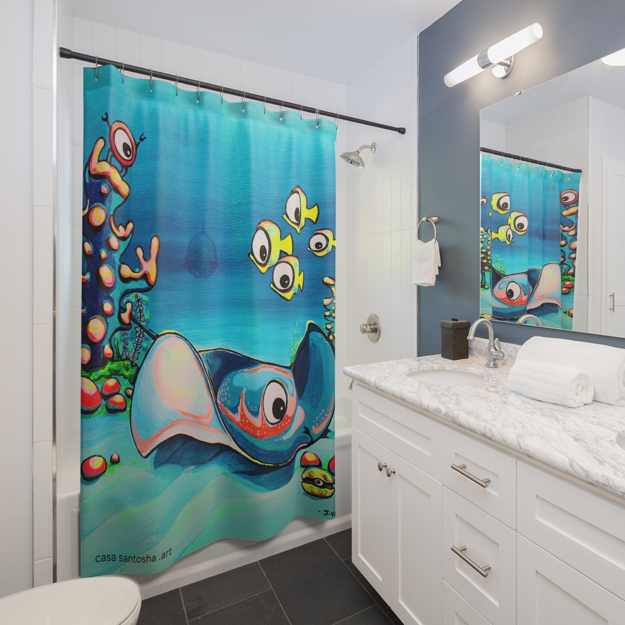 Cyclops Stingray Pop Art Shower Curtain