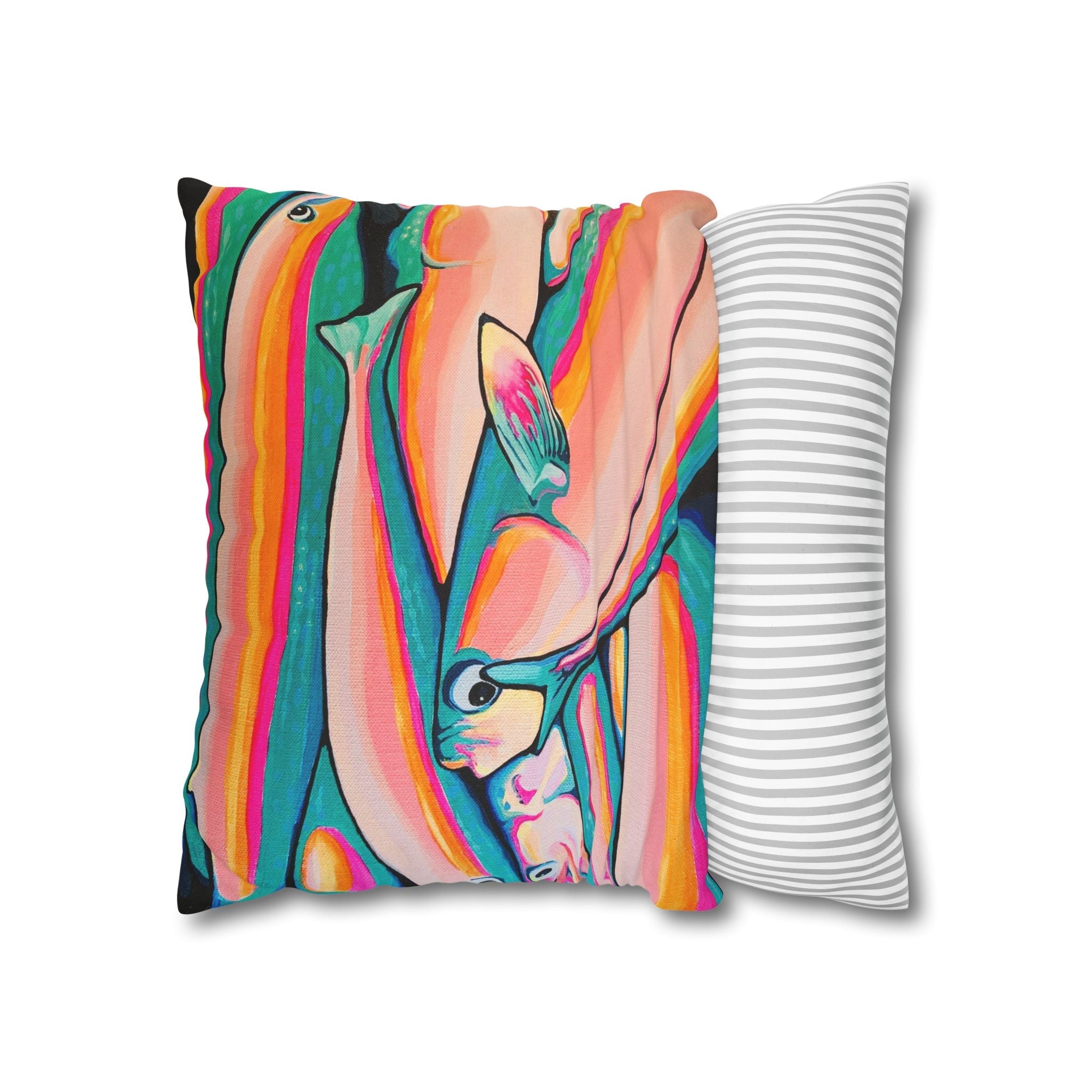 Neon Fish Pillowcase, Cover Only