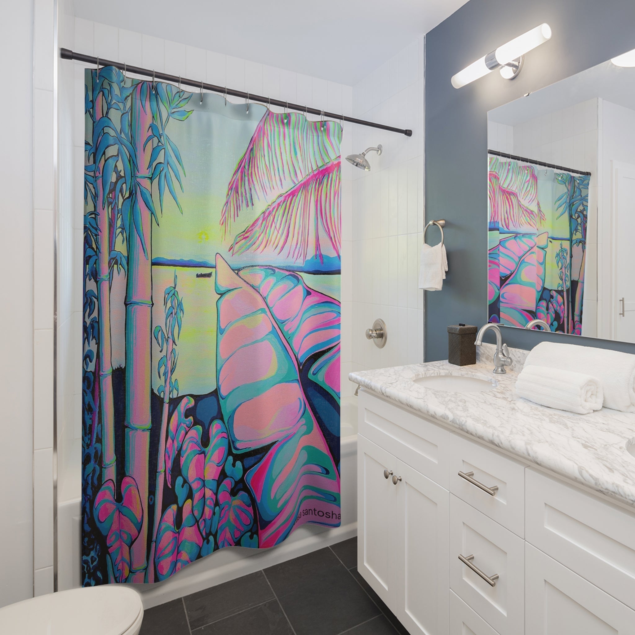 Serenity Bocas Pop Art Shower Curtain