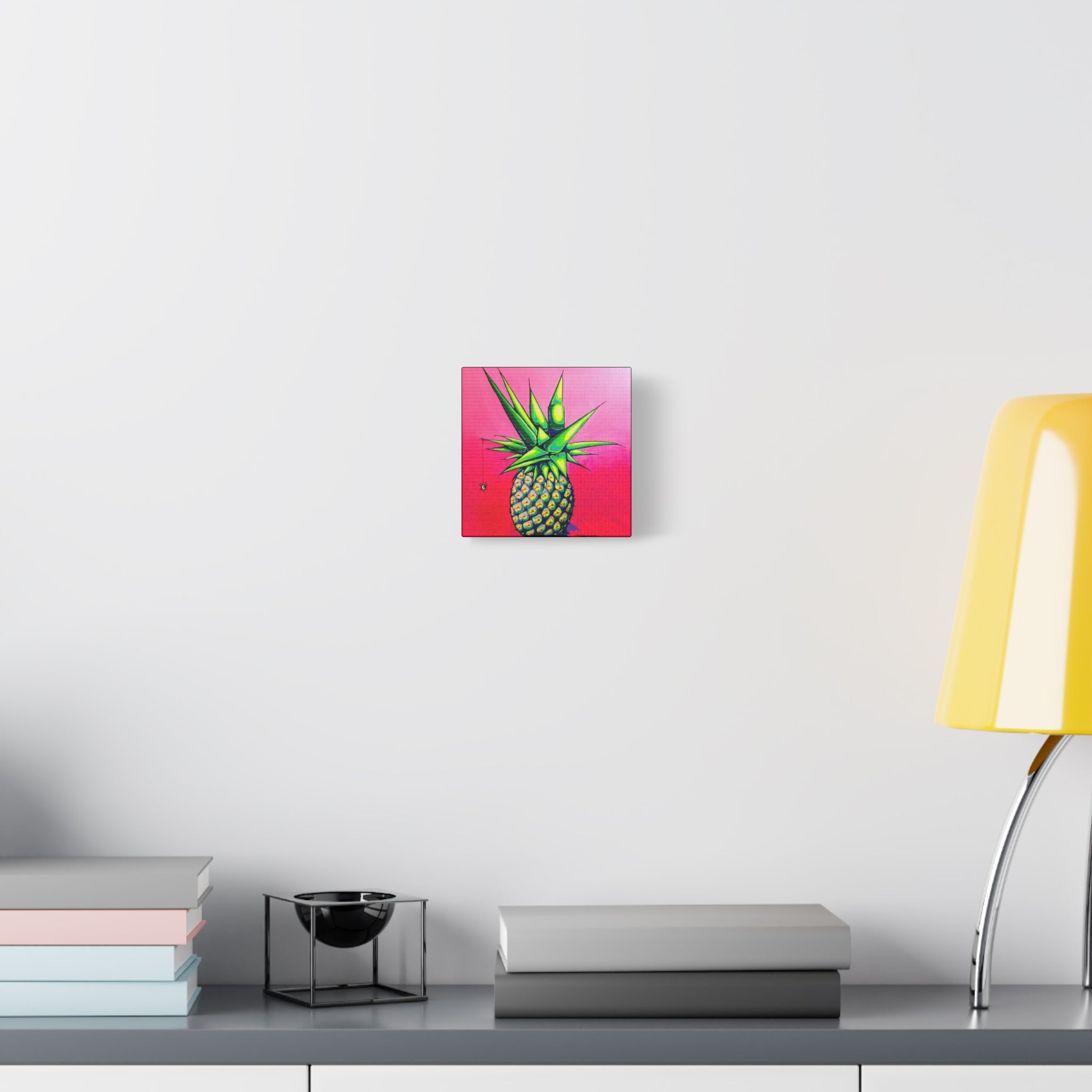 Neon Pineapple Canvas Print, Original Artist Design, Home Decor Wall Art