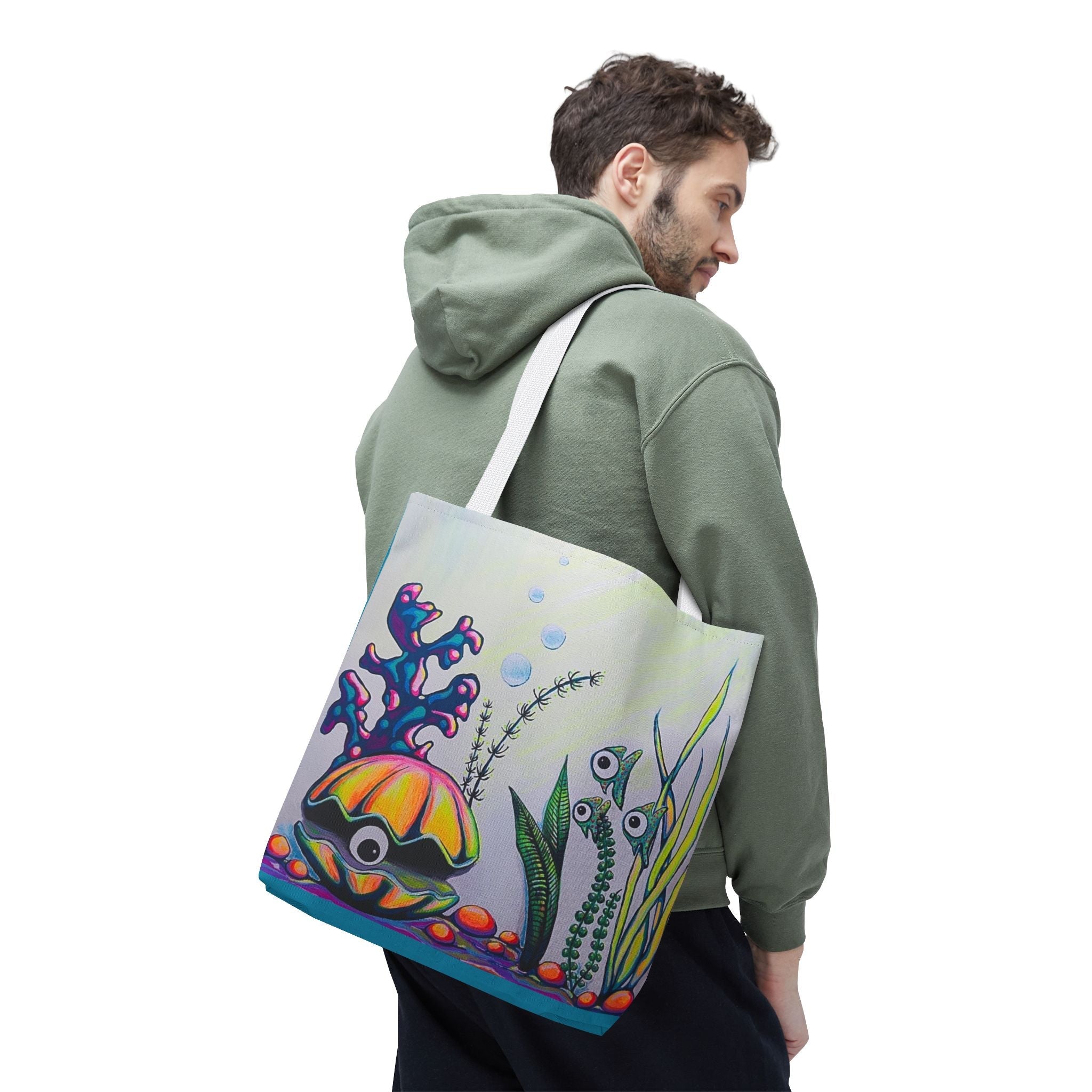 Premium Cyclops Clam Tote Bag, Original Artist Design, Reusable Shopping Tote,  Eco-Friendly