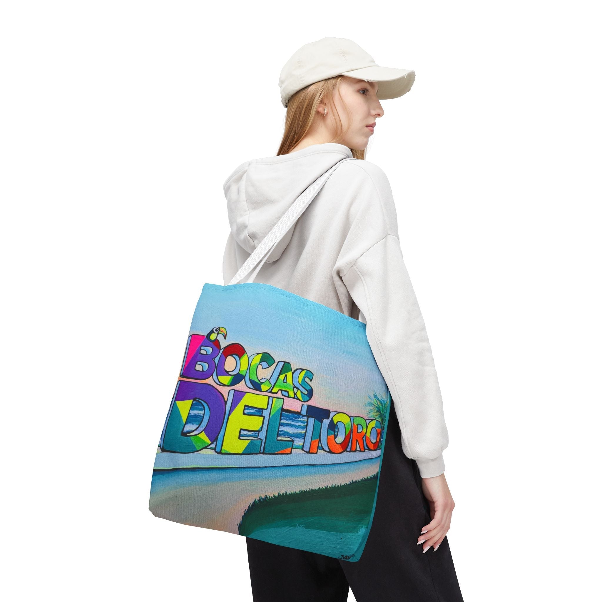 Premium Bocas Del Toro Sign Tote Bag, Original Artist Design, Reusable Shopping Tote,  Eco-Friendly