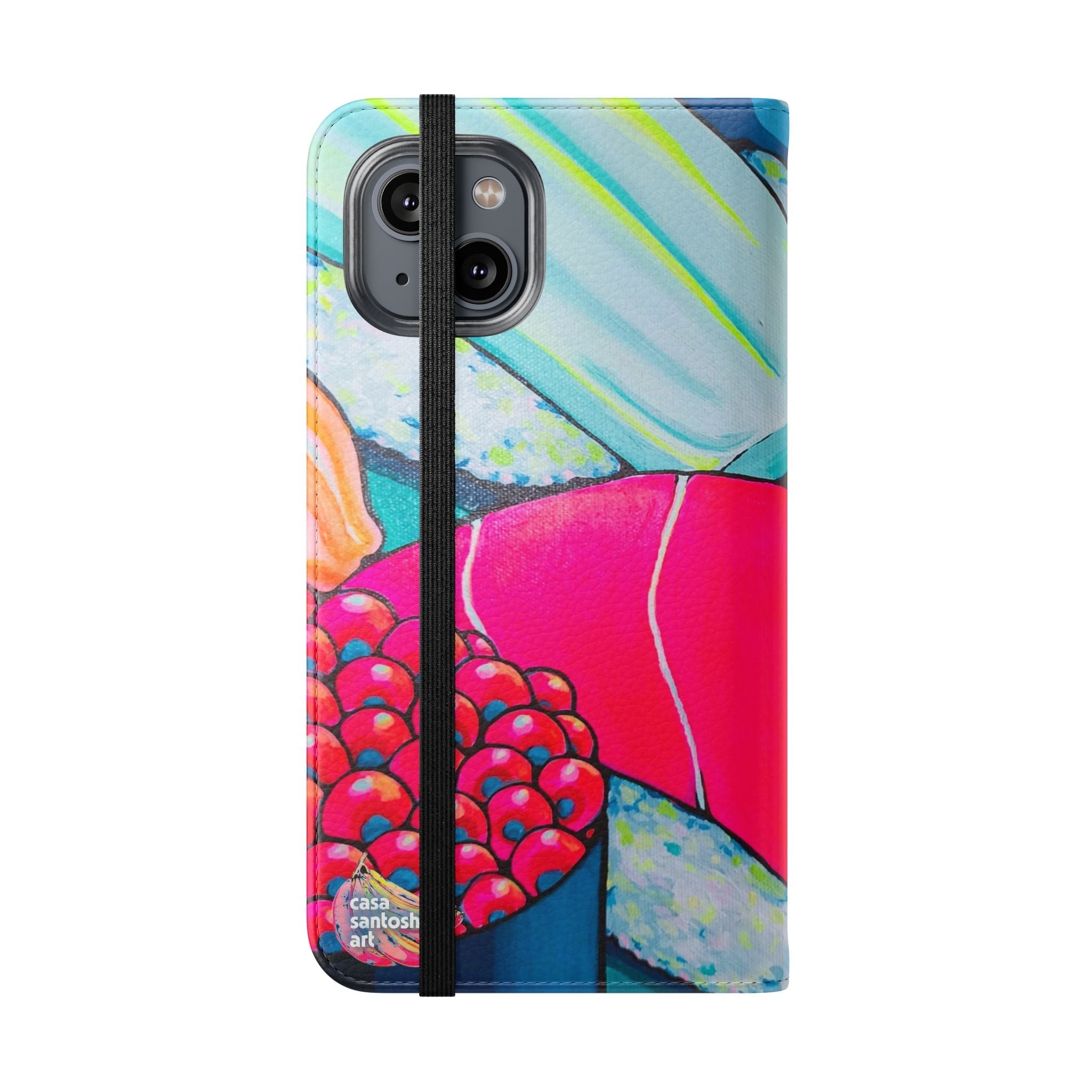 Neon Sushi Flip Phone Case – Wallet Cover with Card Slots