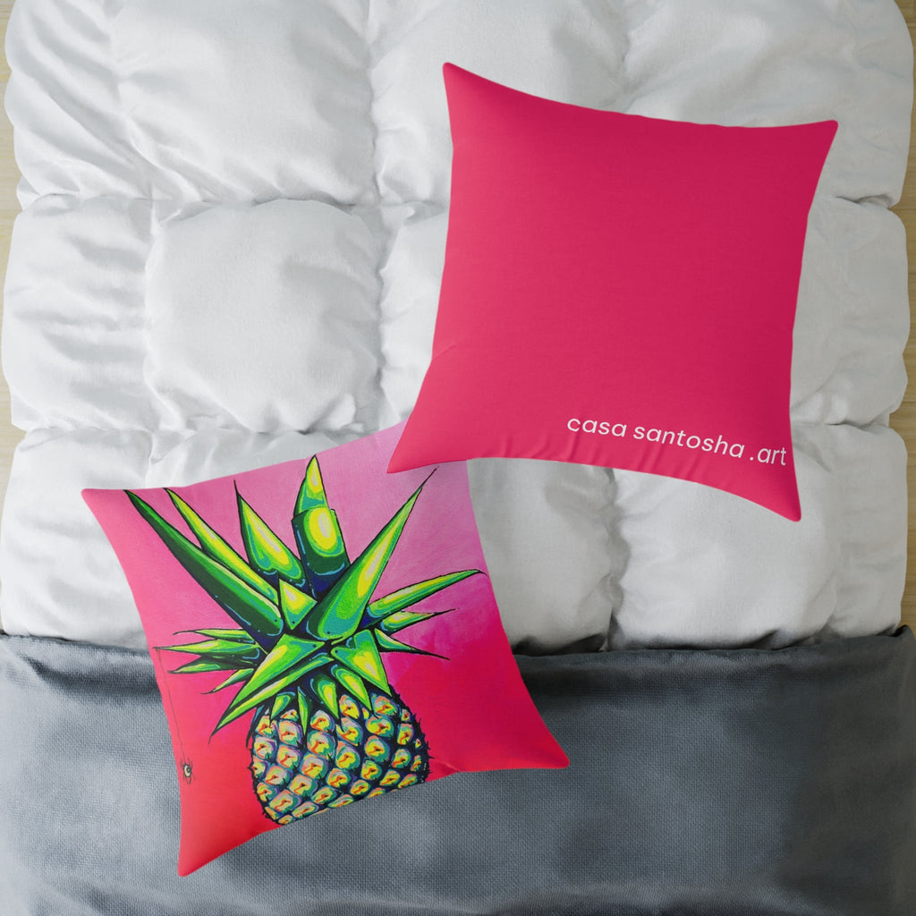 Neon Pineapple Art Canvas Decorative Pillow