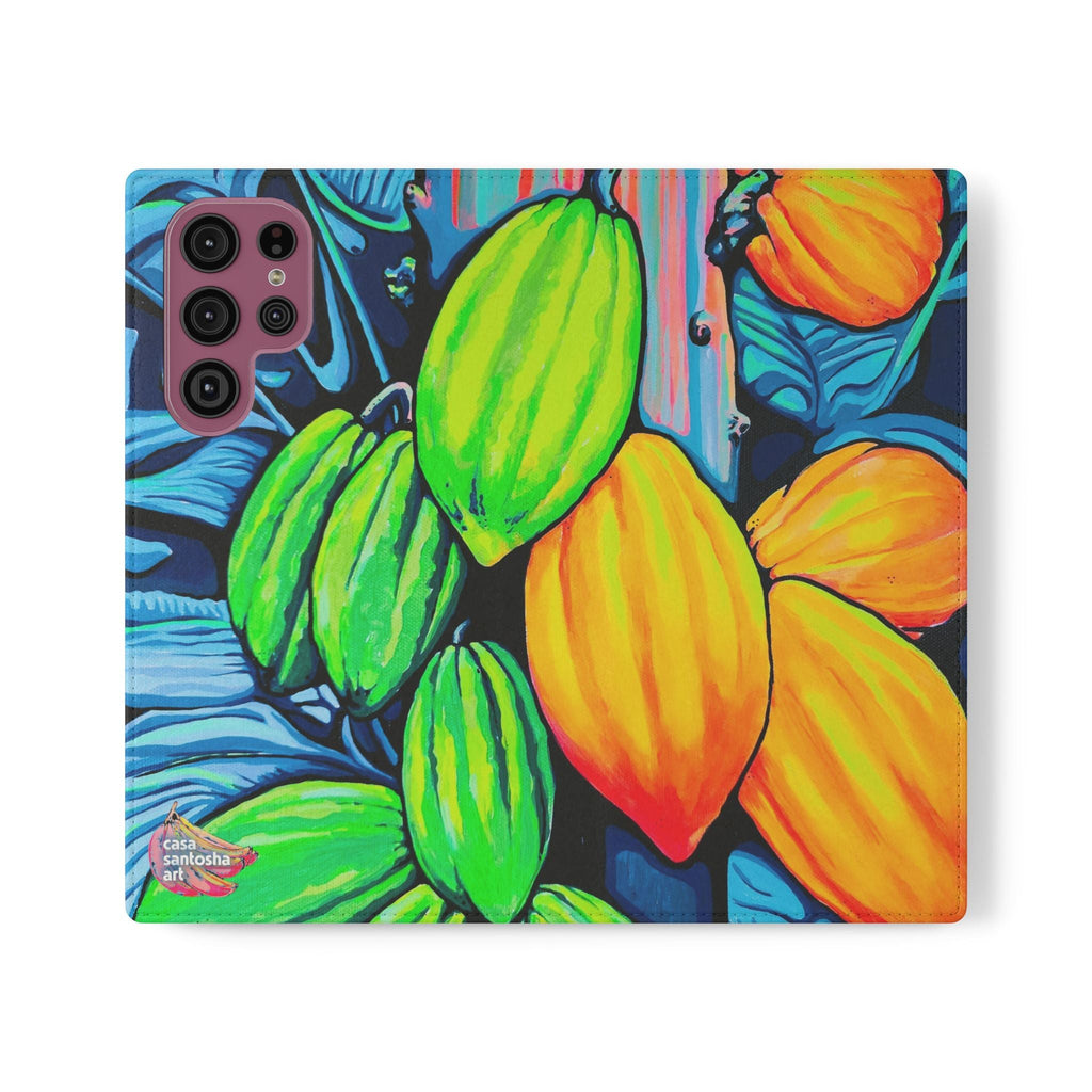 Neon Cacao Flip Phone Case – Wallet Cover with Card Slots