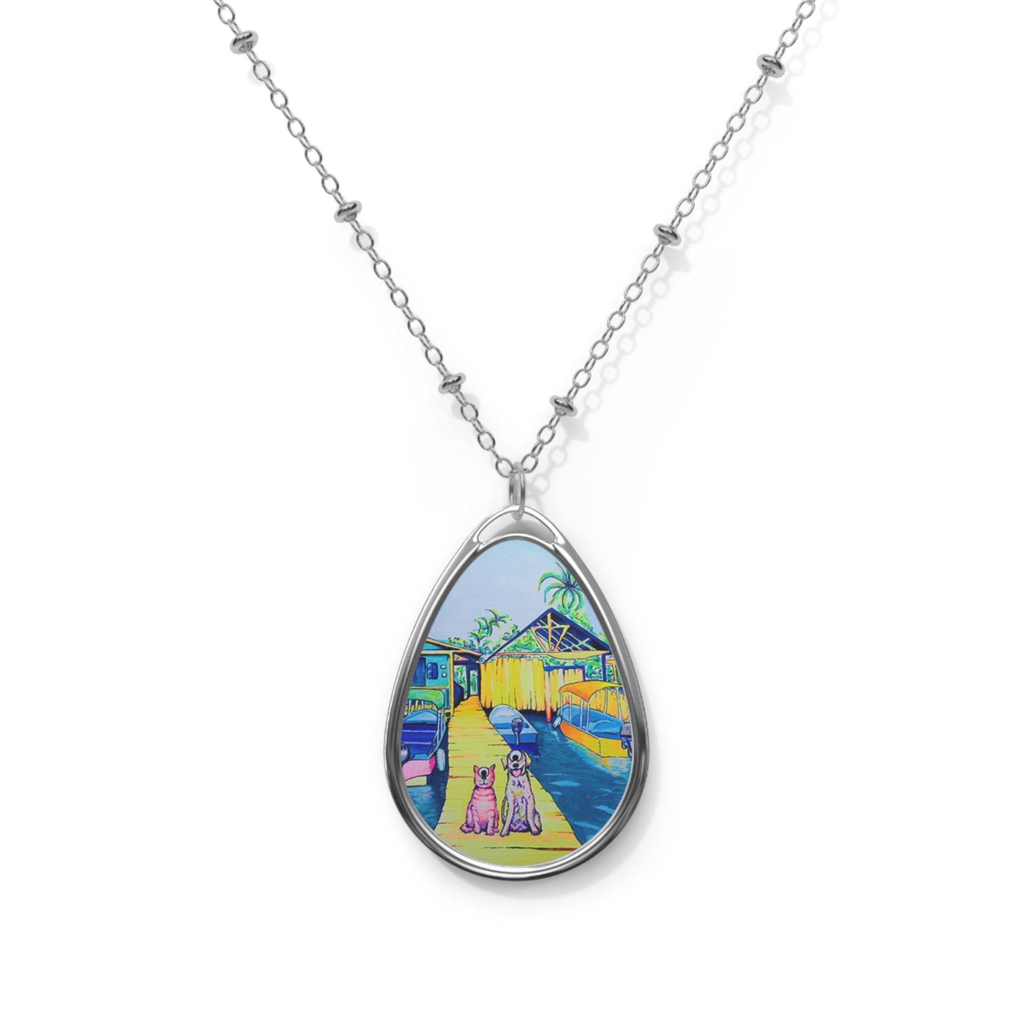 Cyclops Cat and Dog in Bocas Necklace