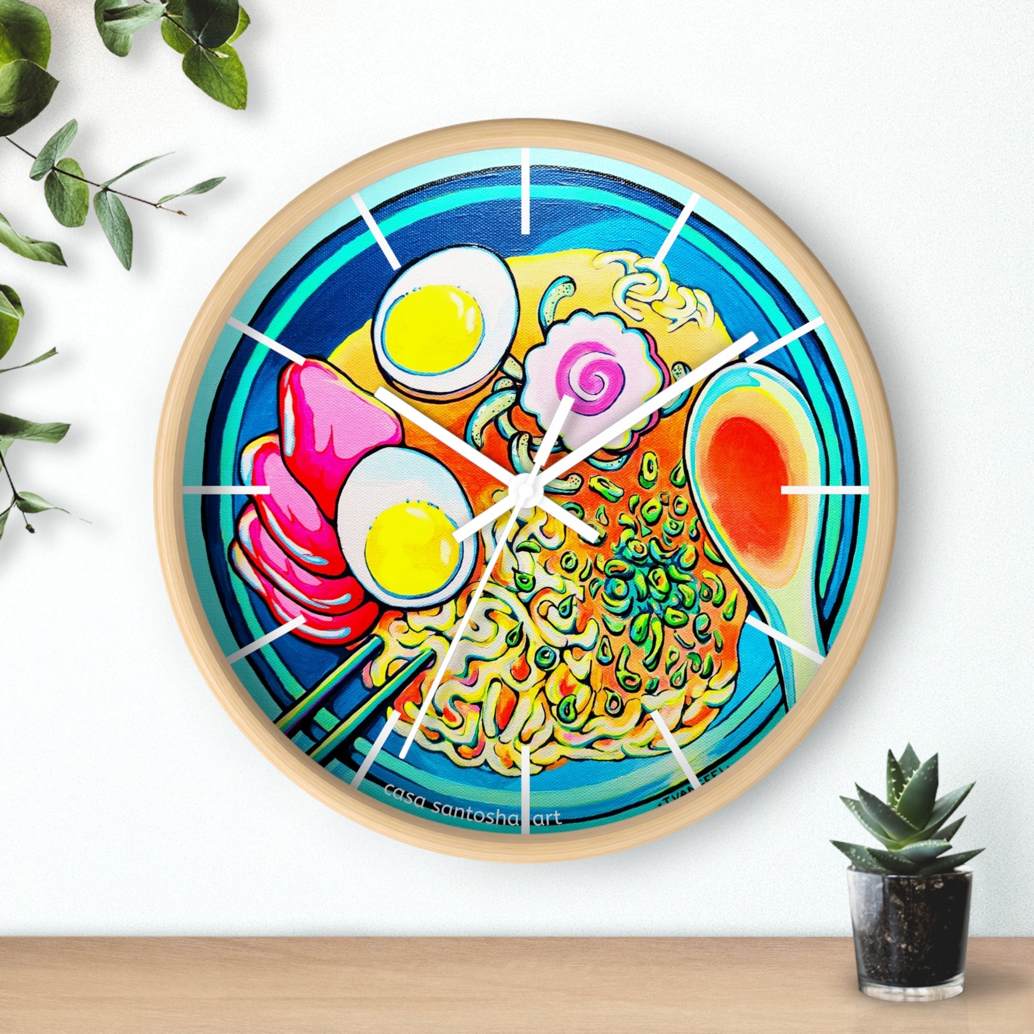Neon Ramen Pop Art Wall Clock