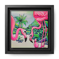 Framed Cyclops Flamingo Family Canvas Print