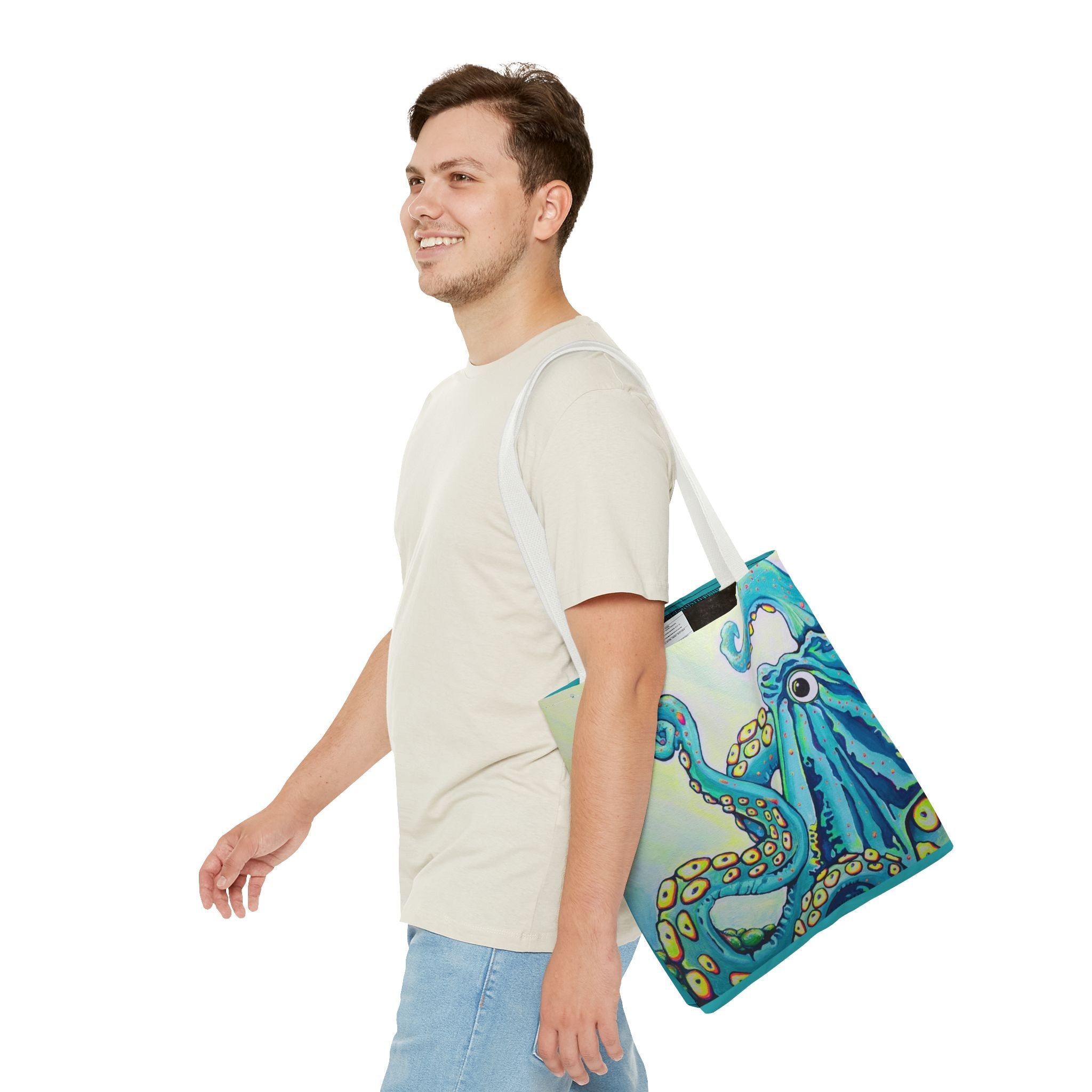 Premium Cyclops Octopus Tote Bag, Original Artist Design, Reusable Shopping Tote,  Eco-Friendly