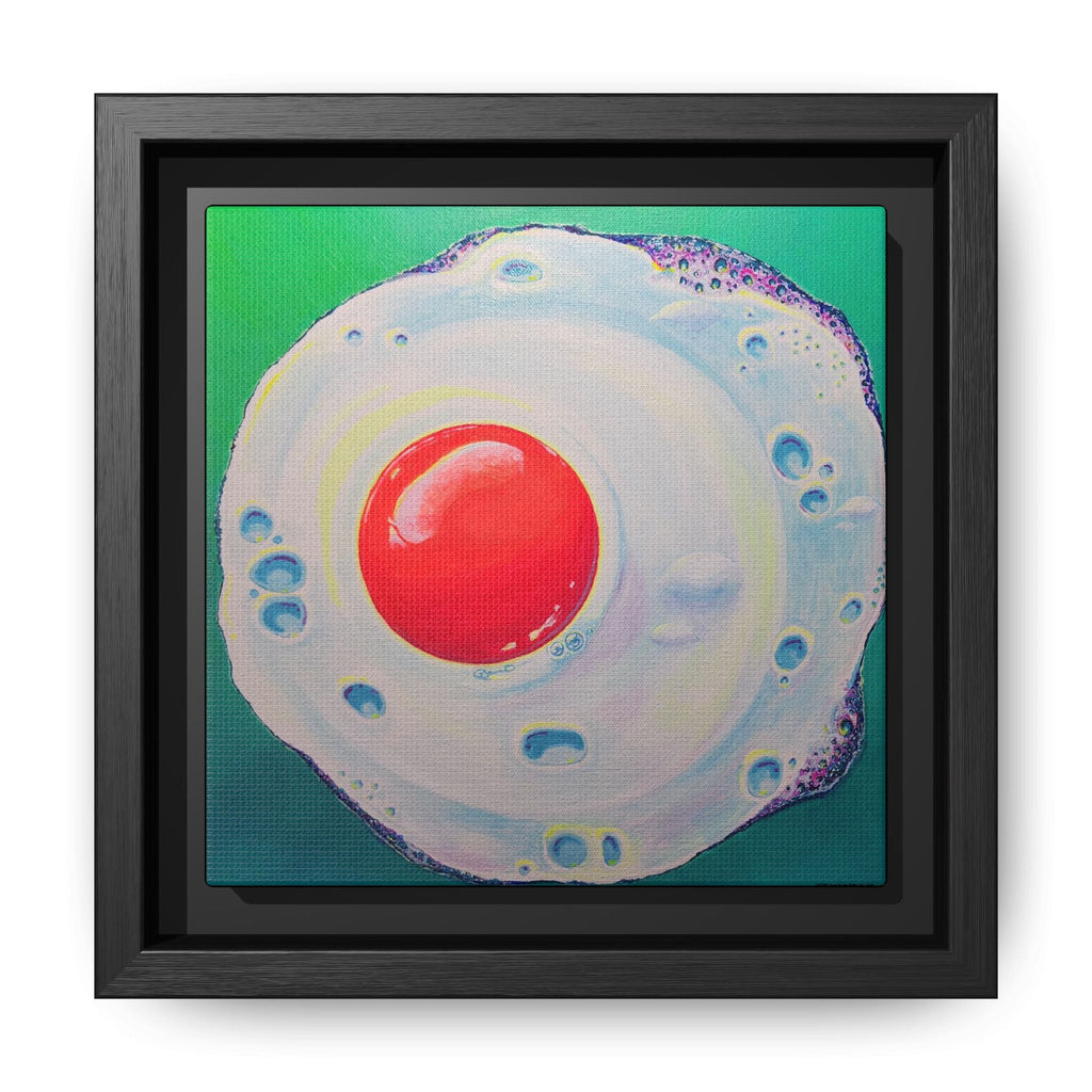Framed Neon Fried Egg Canvas Print