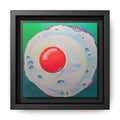 Framed Neon Fried Egg Canvas Print