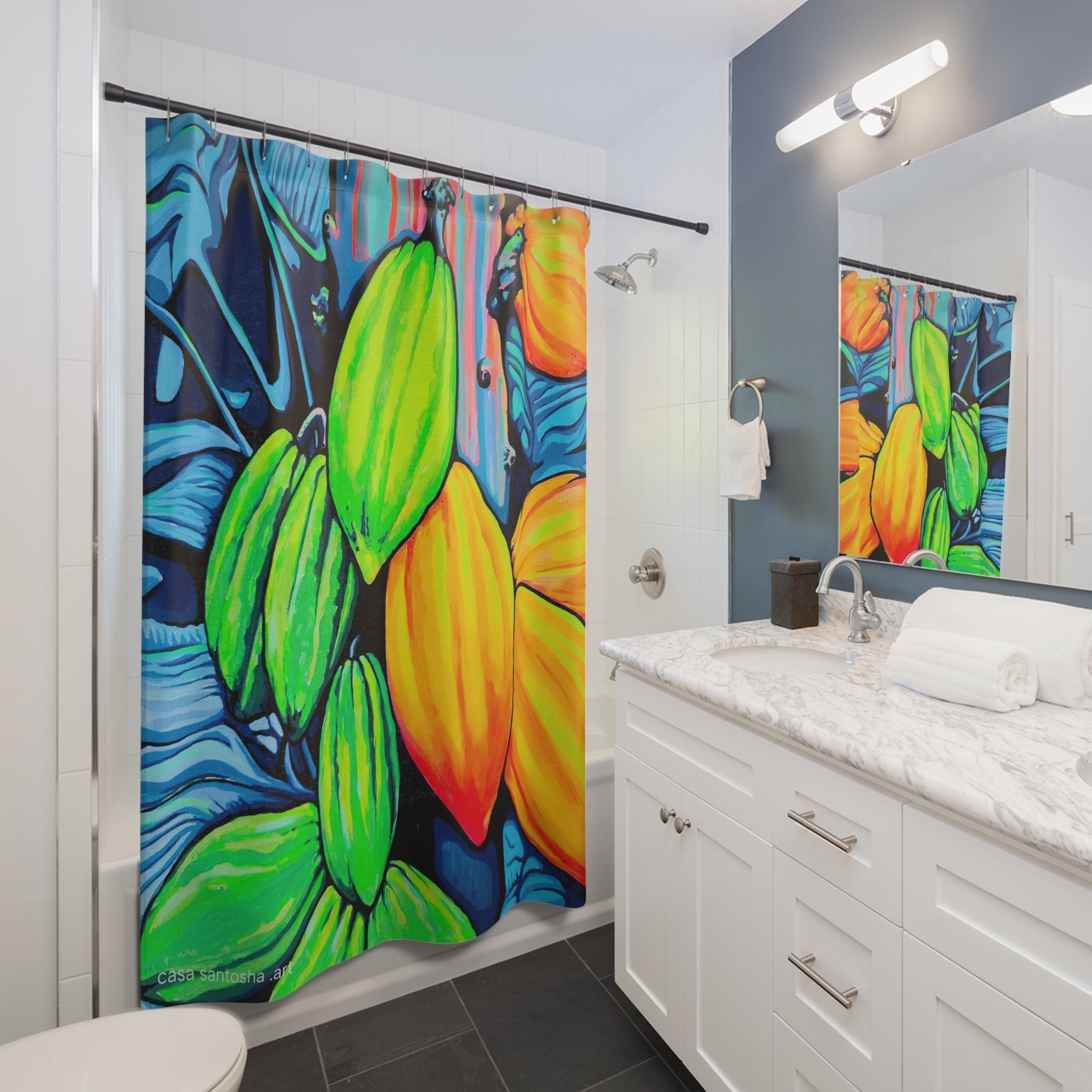 Neon Cacao Pop Art Shower Curtain