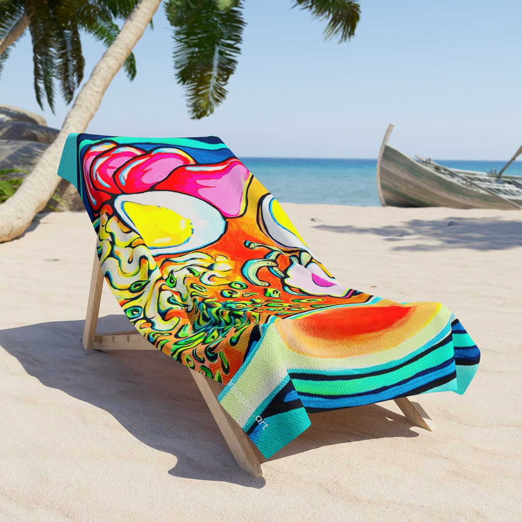 Neon Ramen Beach Towel for Summer Fun and Vacation Essentials