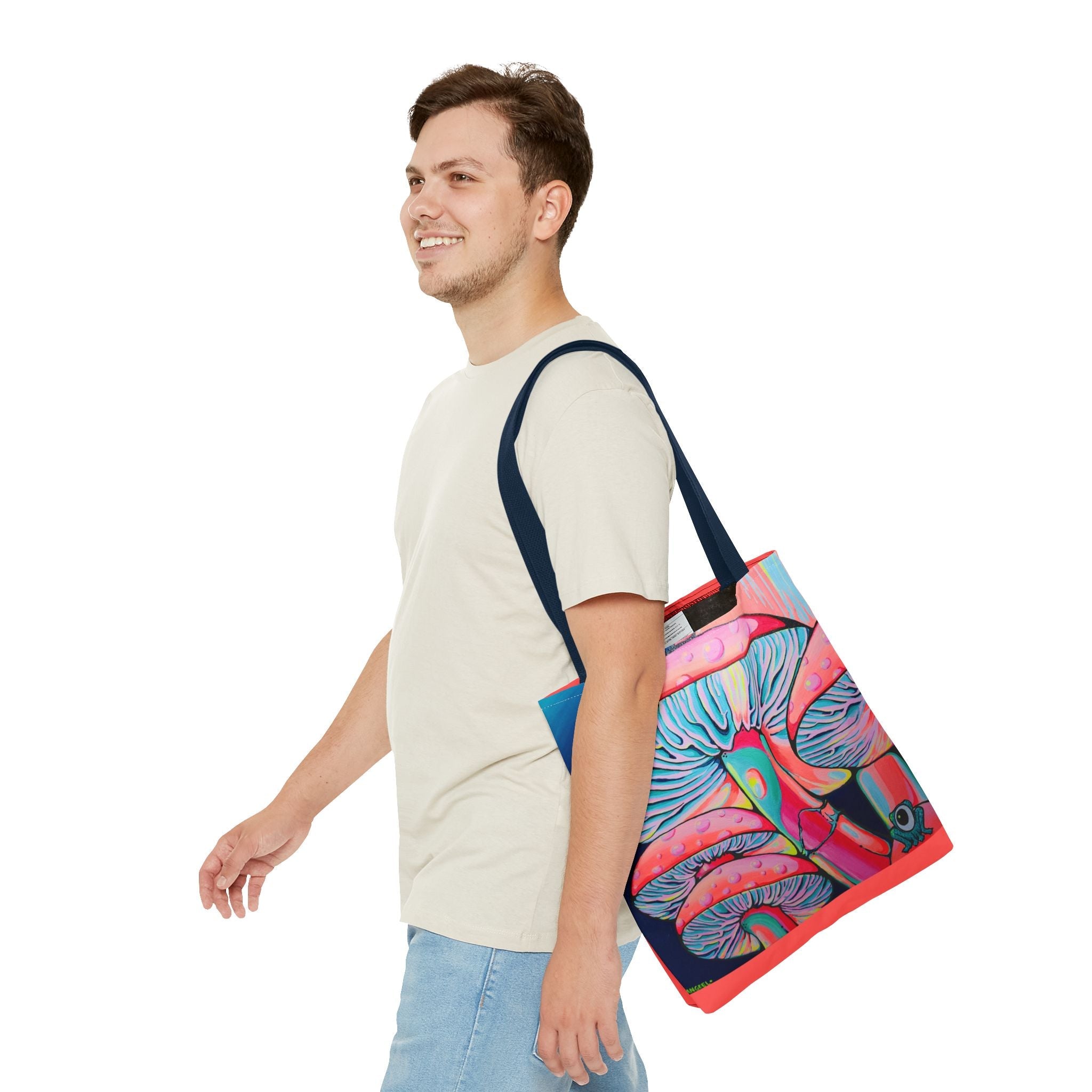Premium Trippy Mushrooms Tote Bag, Original Artist Design, Reusable Shopping Tote, Eco-Friendly