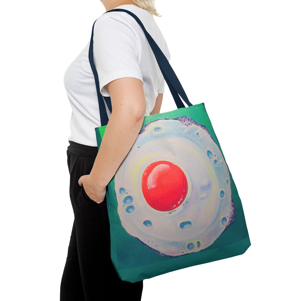 Premium Neon Fried Egg Tote Bag, Original Artist Design, Reusable Shopping Tote,  Eco-Friendly