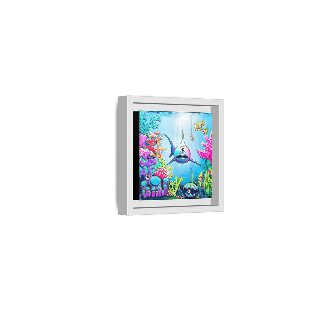 Framed Cyclops Shark Canvas Print