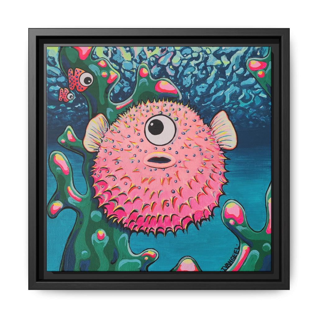 Framed Cyclops Pufferfish Canvas Print